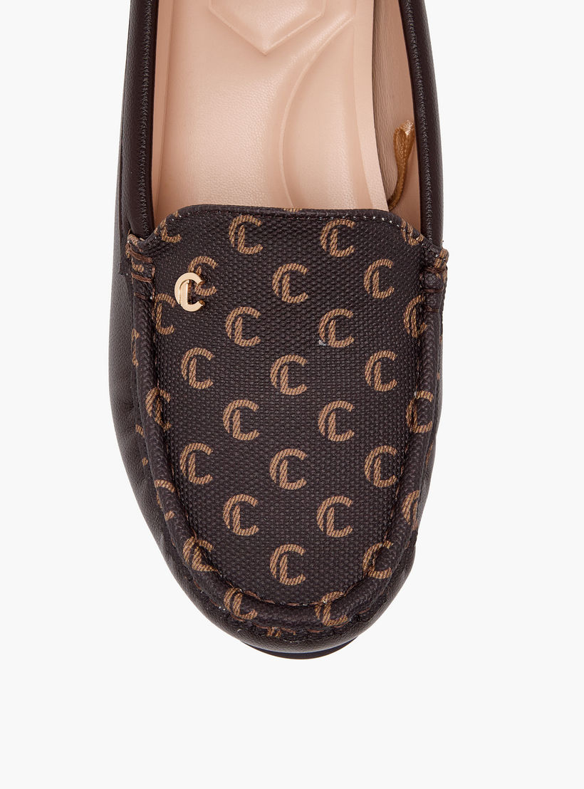 حذاء خفيف مونوجرام بكعب عريض للنساء من لو كونفورت-women-shoes-loafersandmoccasins-image-7