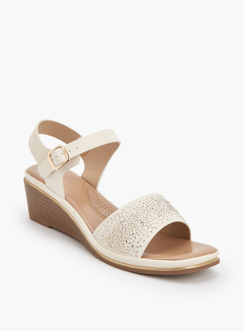 صندل بكعب ويدج بزينة راينستون للنساء من لو كونفورت-women-shoes-sandals-heeled-image-2