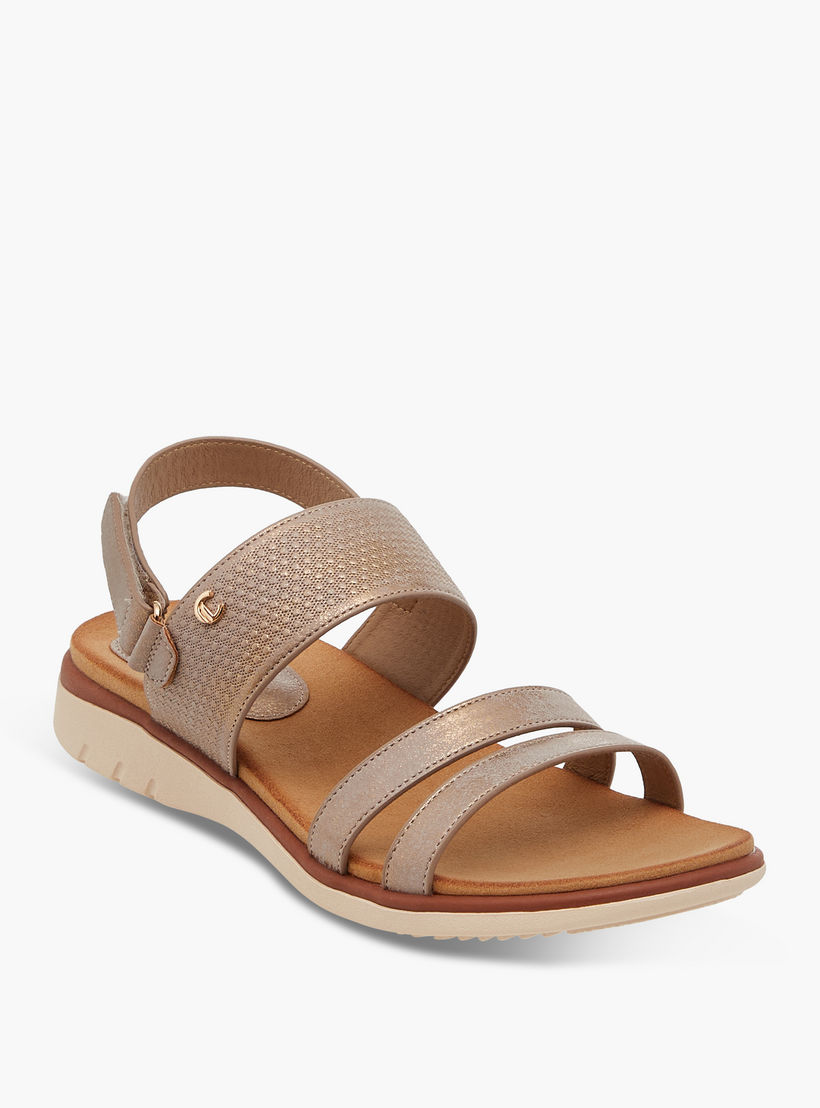 Le Confort Textured Comfort Sandals with Hook and Loop Closure-women-shoes-flats-sandals-image-2