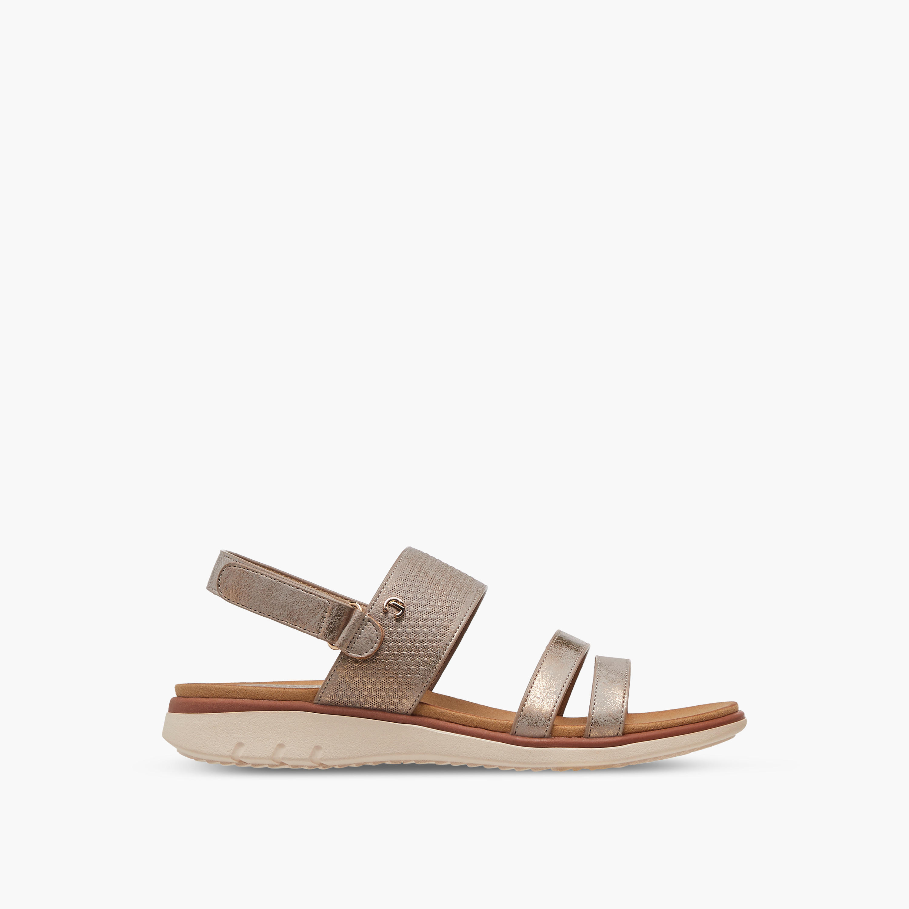 Le Confort Textured Comfort Sandals with Hook and Loop Closure-women-shoes-flats-sandals-image-3