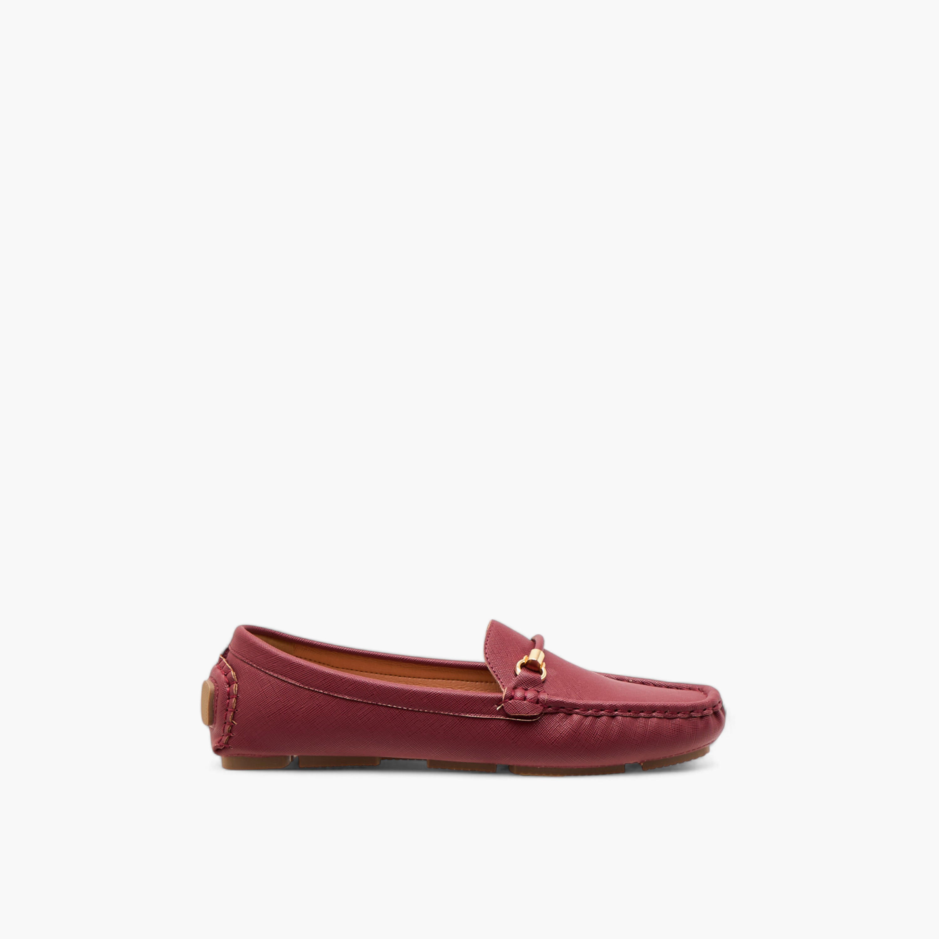 حذاء سهل الارتداء مريح بارز الملمس بتفاصيل معدنية من لو كونفورت-women-shoes-flats-loafers-image-3