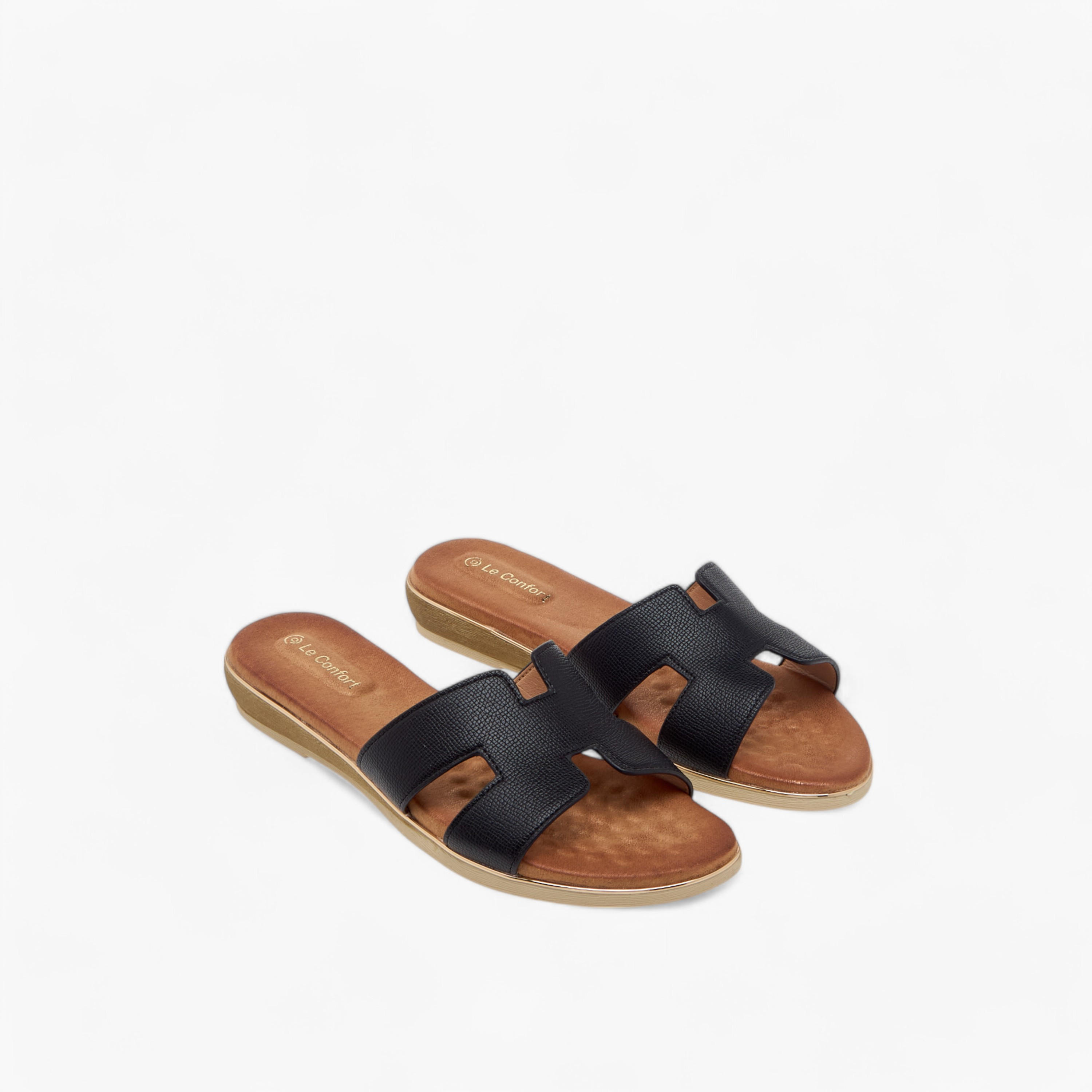 Le Confort Cutout Detail Slip-On Comfort Sandals-women-shoes-flats-sandals-image-1