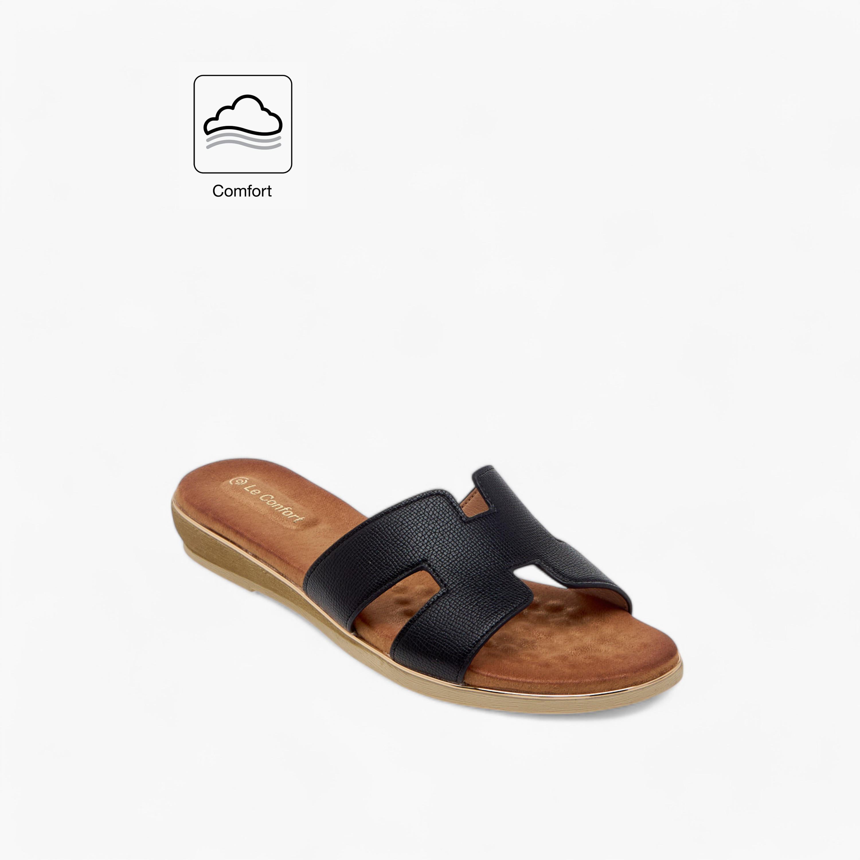 Le Confort Cutout Detail Slip-On Comfort Sandals-women-shoes-flats-sandals-image-2