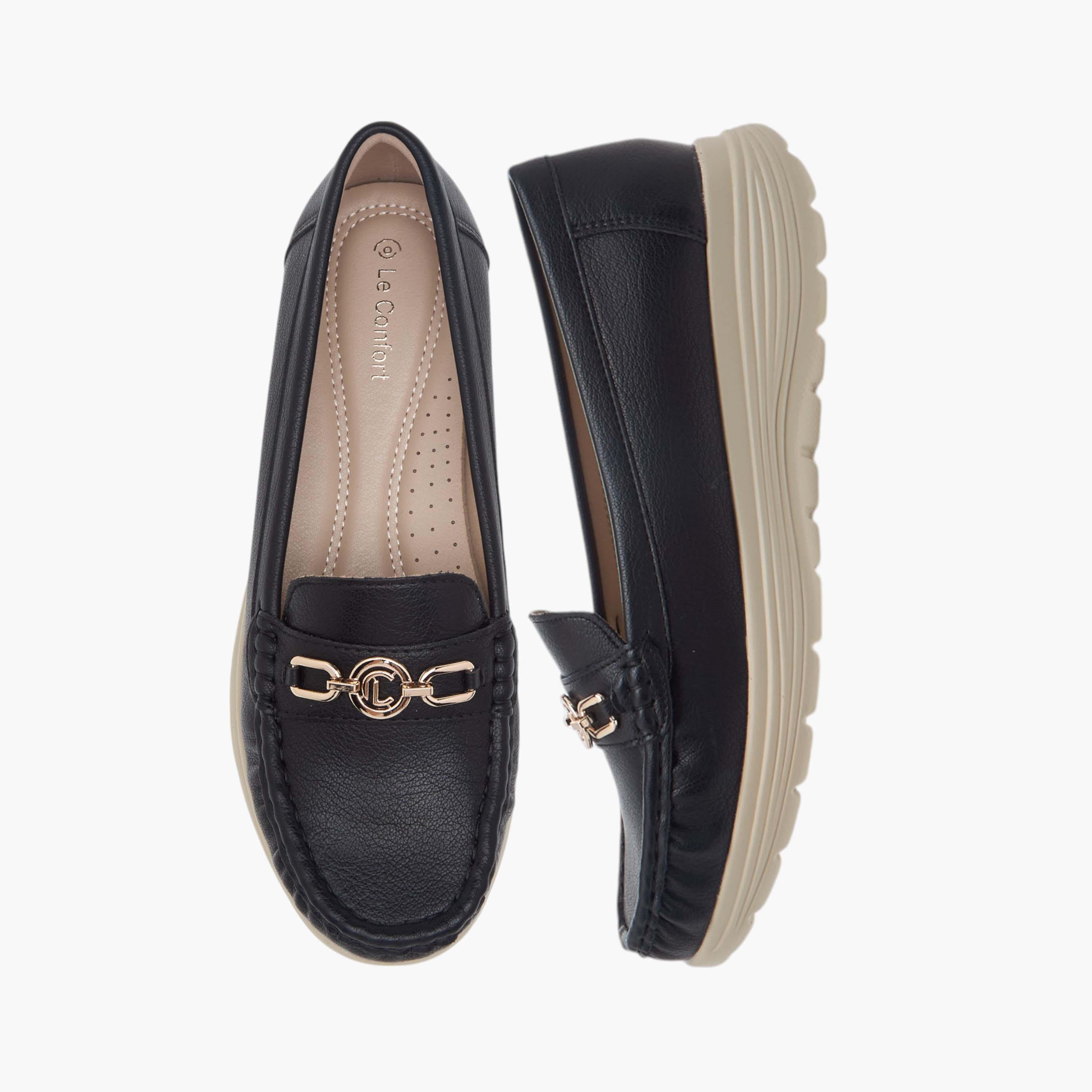 حذاء سهل الارتداء مريح بزينة معدنية من لو كونفورت-women-shoes-loafersandmoccasins-image-1