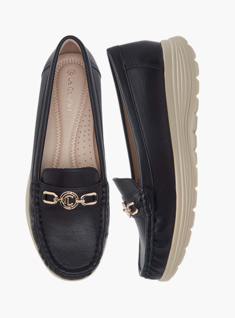حذاء سهل الارتداء مريح بزينة معدنية من لو كونفورت-women-shoes-loafersandmoccasins-image-1