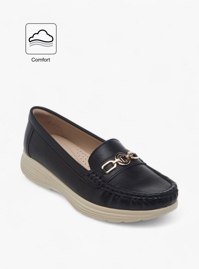 حذاء سهل الارتداء مريح بزينة معدنية من لو كونفورت-women-shoes-loafersandmoccasins-image-2