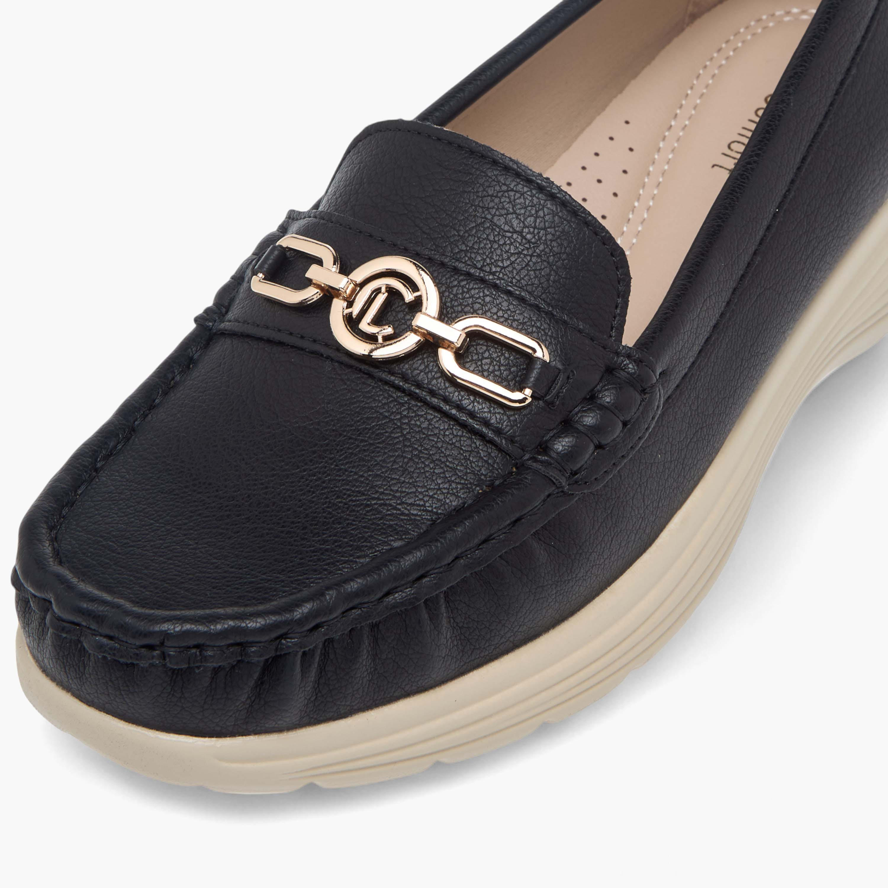 حذاء سهل الارتداء مريح بزينة معدنية من لو كونفورت-women-shoes-loafersandmoccasins-image-4