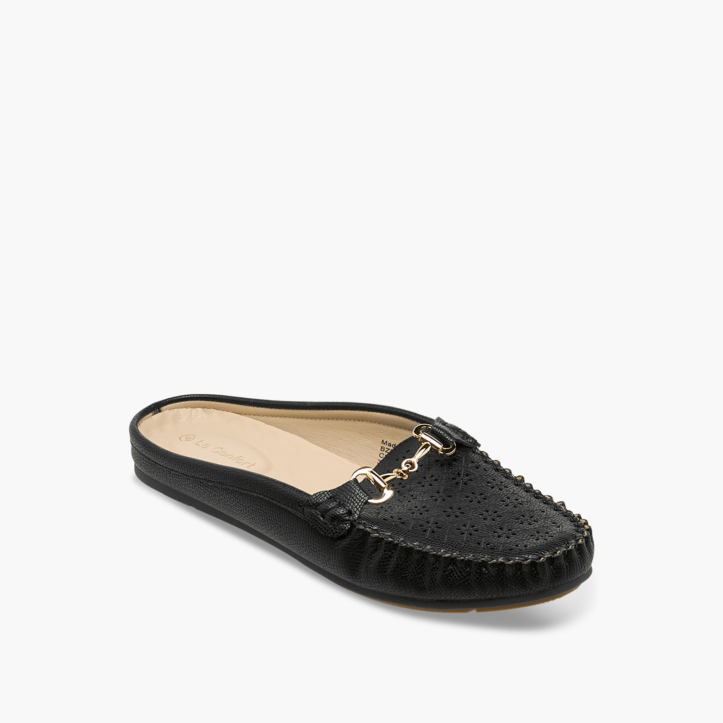 حذاء ميول سهل الارتداء بتفاصيل مثقبة للنساء من لو كونفورت-women-shoes-flats-mules-image-2