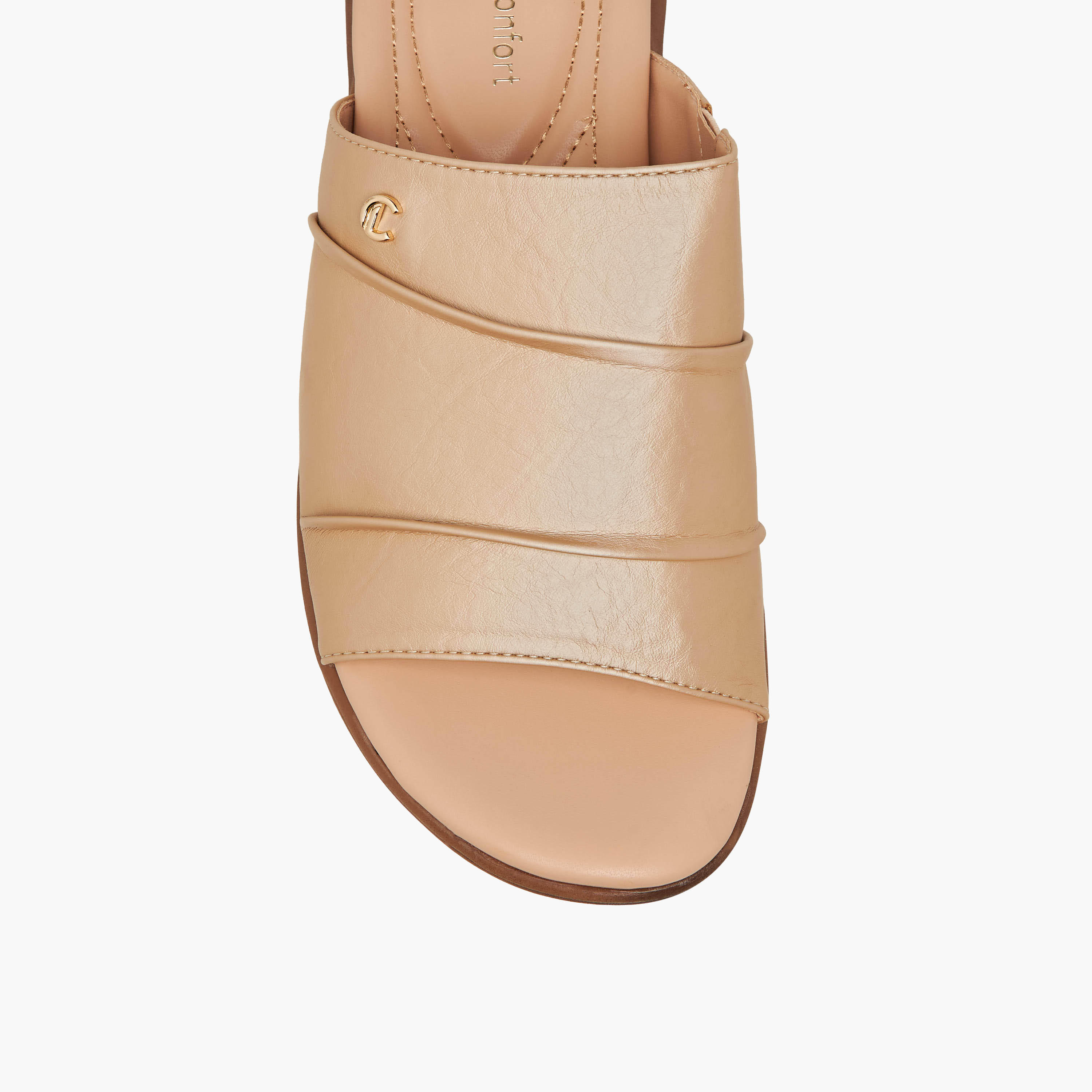 Le Confort Women Metallic Slide Sandals-women-shoes-flats-sandals-image-4