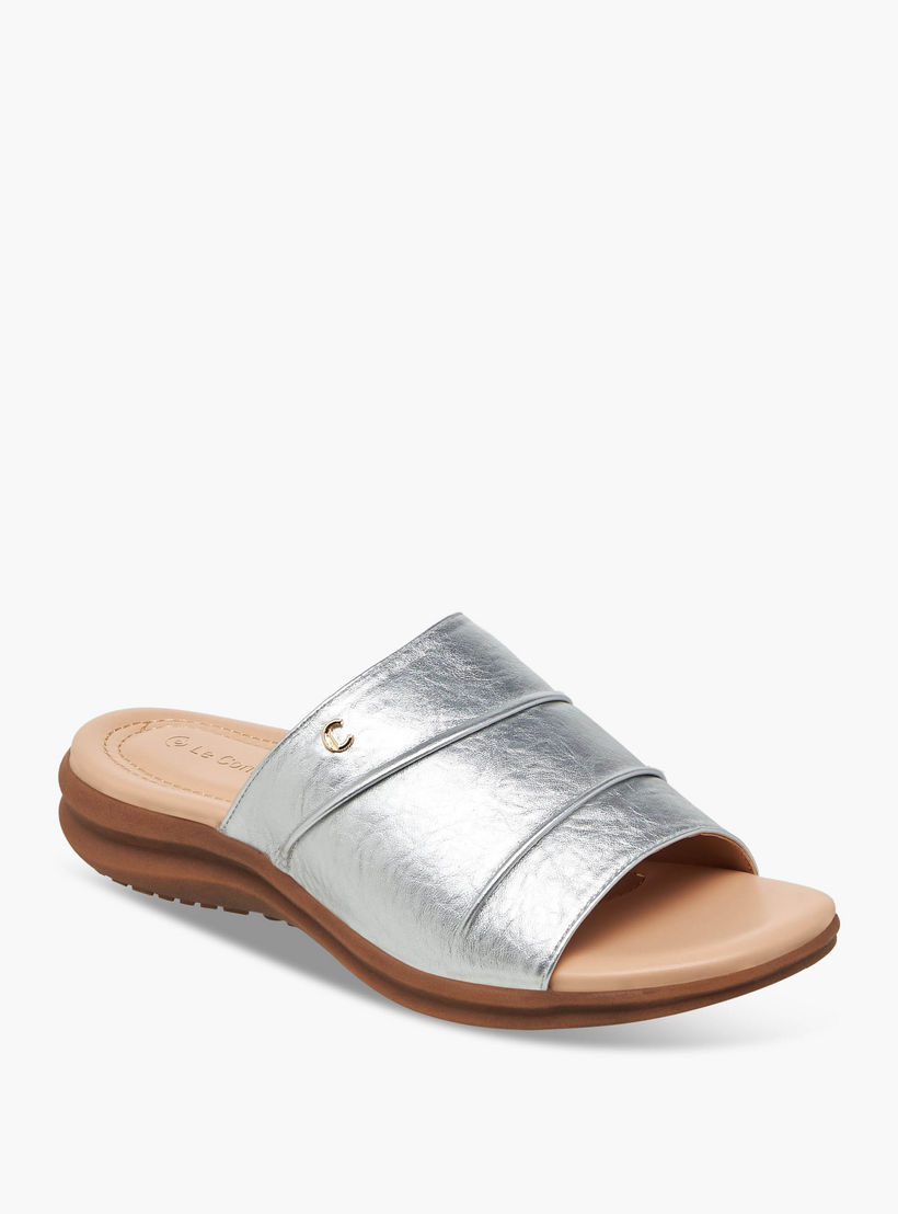 Le Confort Women Metallic Slide Sandals-women-shoes-flats-sandals-image-2