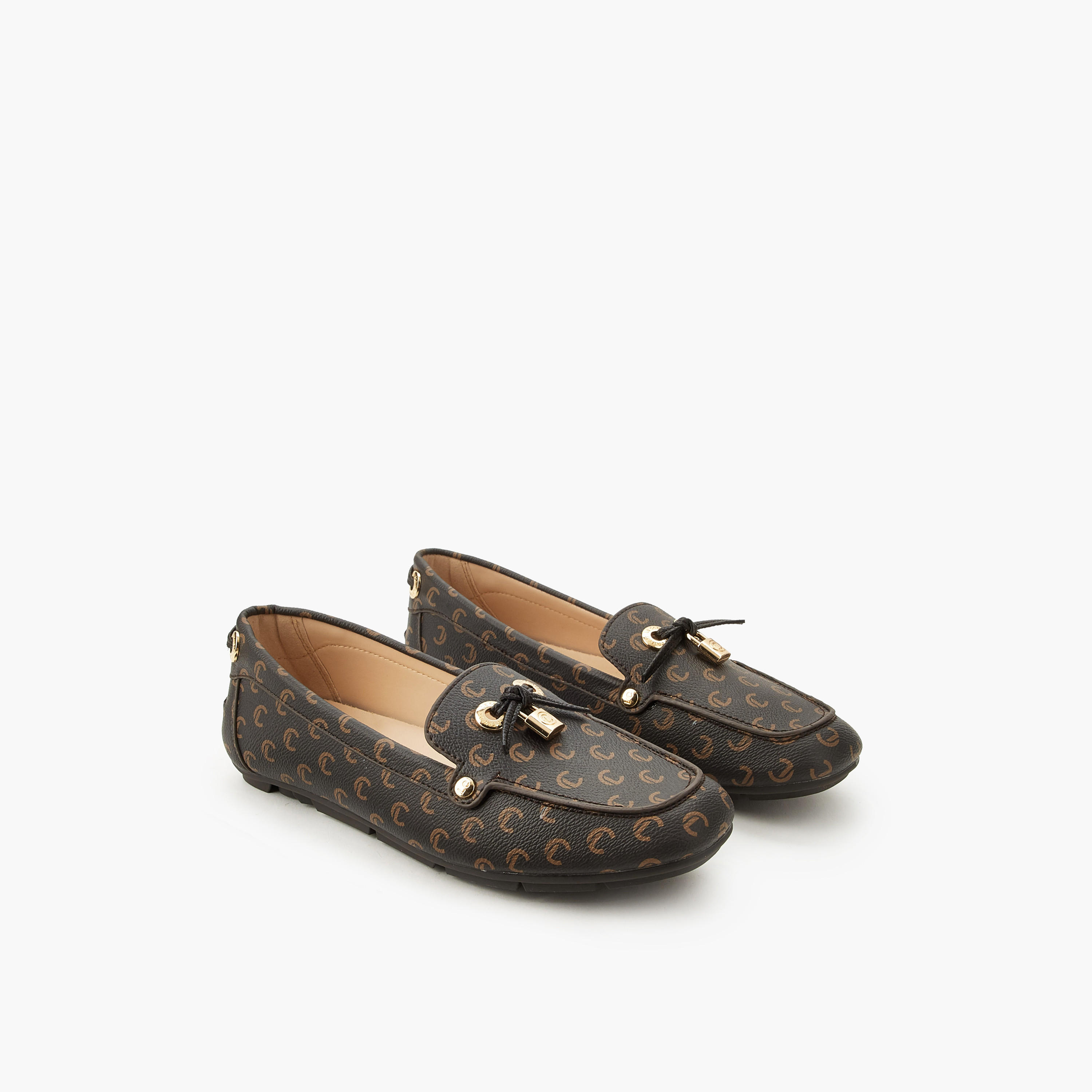 حذاء لوفر بطبعات مونوجرام للنساء من لو كونفورت-women-shoes-loafersandmoccasins-image-1