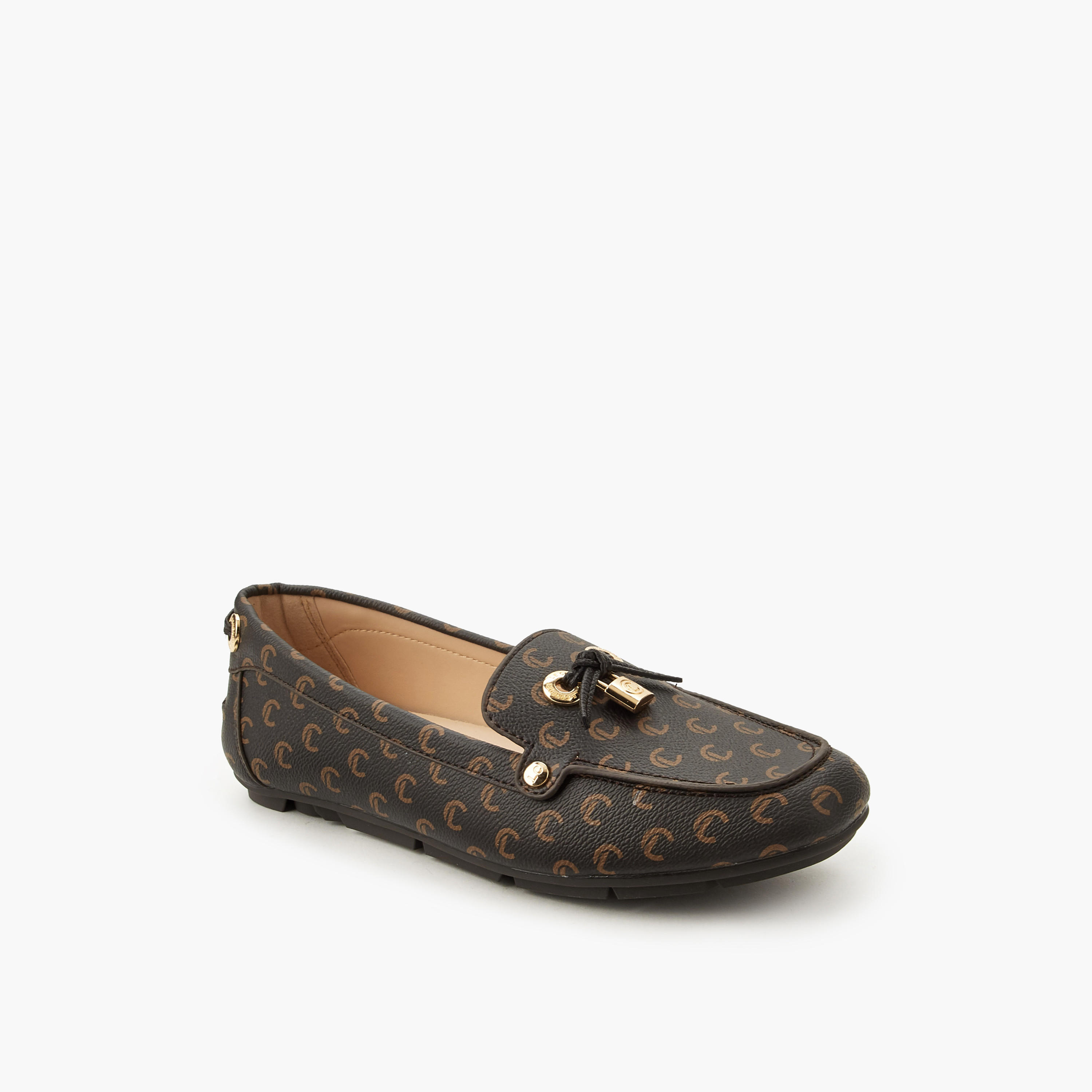 حذاء لوفر بطبعات مونوجرام للنساء من لو كونفورت-women-shoes-loafersandmoccasins-image-2