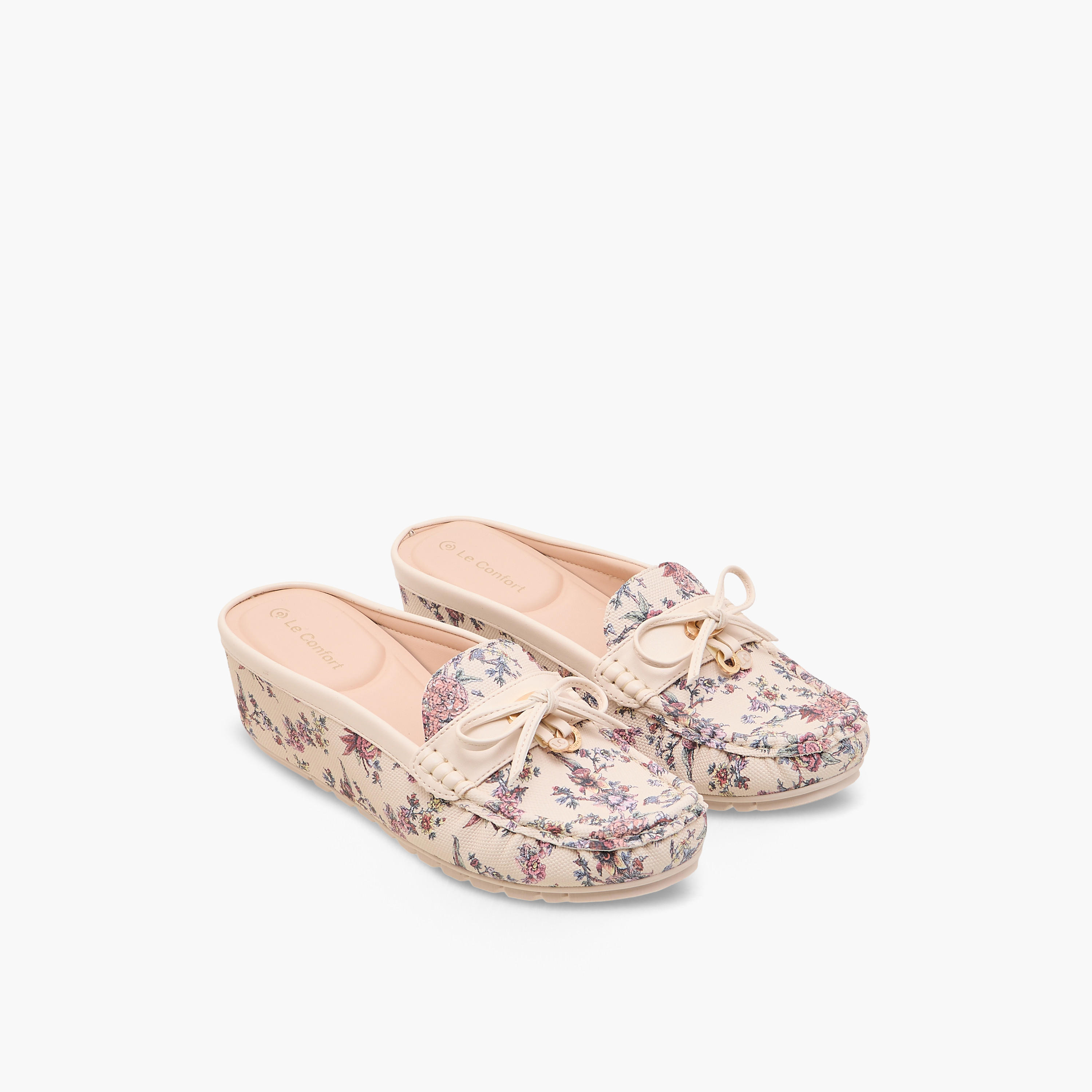حذاء ميول بكعب ويدج للنساء من لو كونفورت-women-shoes-flats-mules-image-1