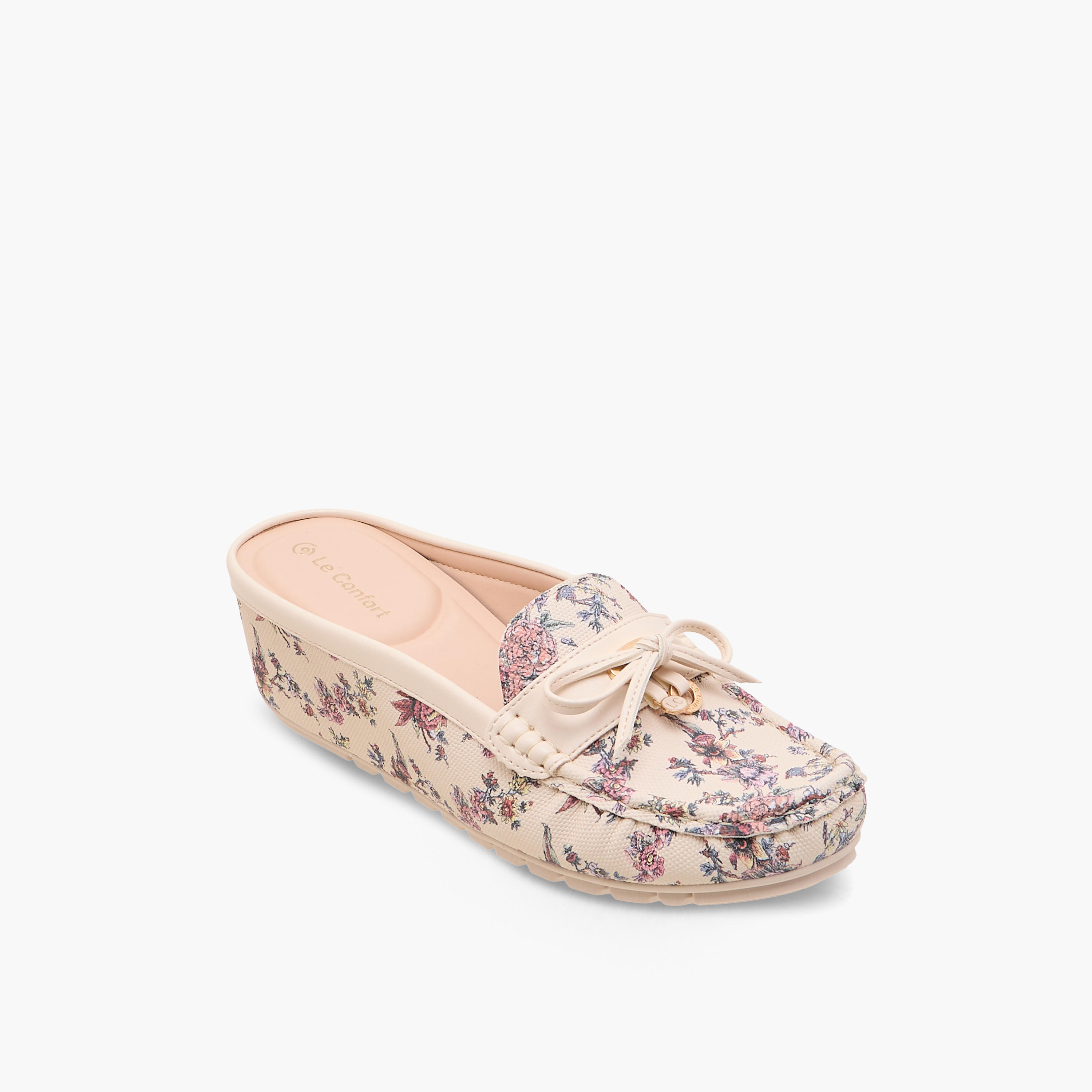 حذاء ميول بكعب ويدج للنساء من لو كونفورت-women-shoes-flats-mules-image-2