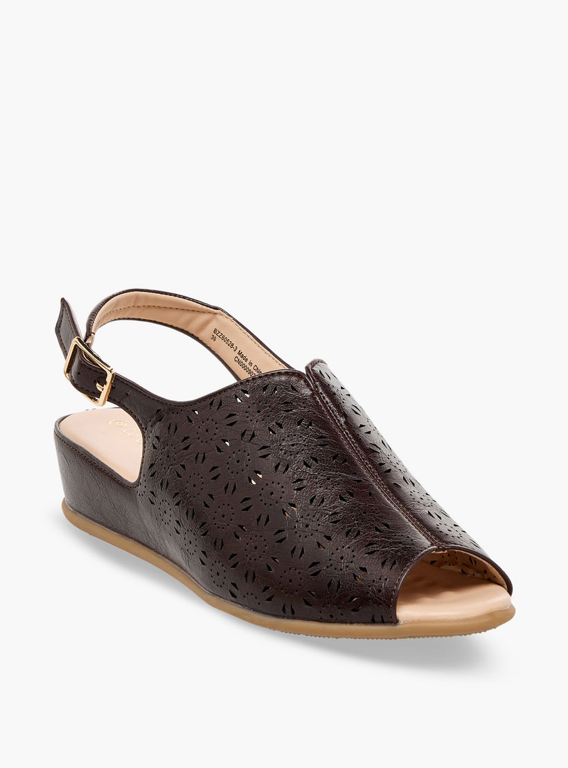 Le Confort Laser Cut Peep Toe Comfort Sandals-women-shoes-sandals-heeled-image-2