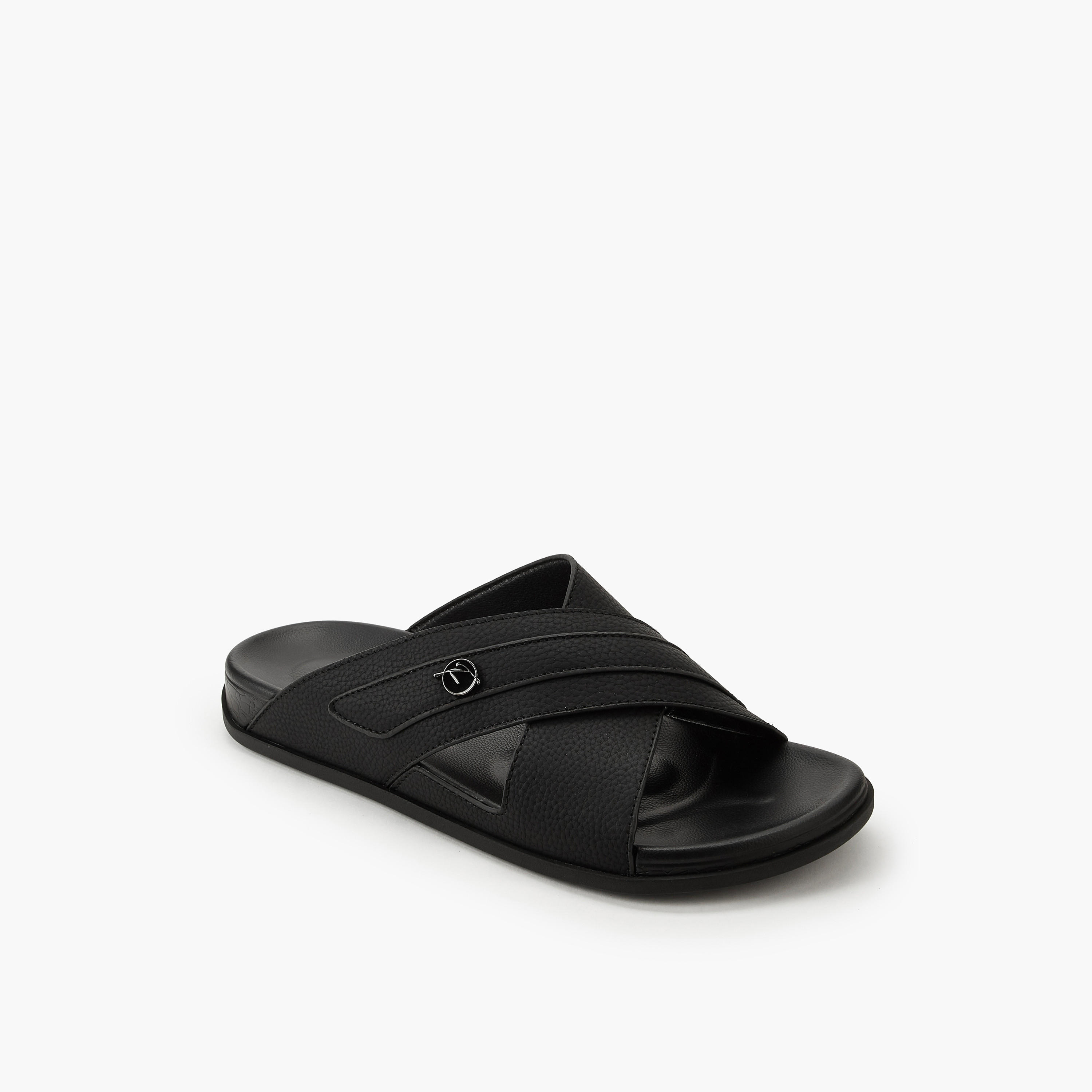صندل بأحزمة متقاطعة سهل الارتداء للرجال من إل بي إل من شوإكسبريس-men-shoes-sandals-image-2