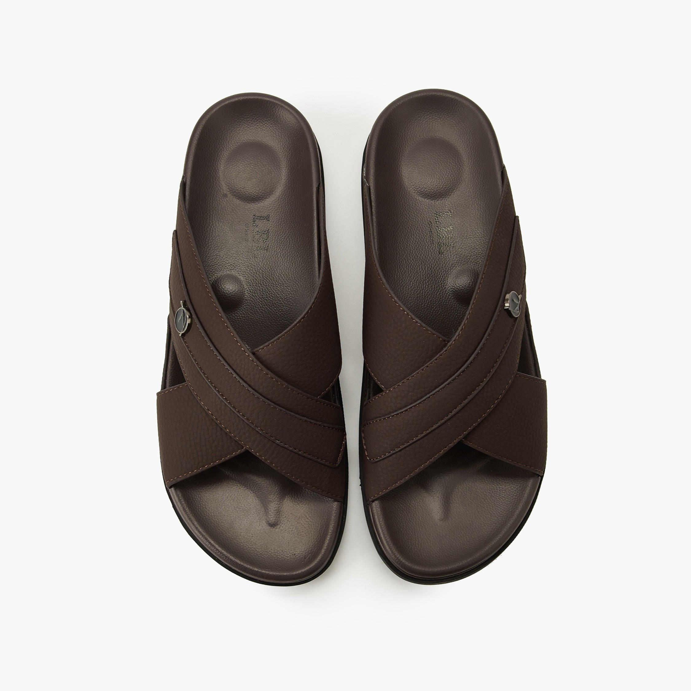 صندل بأحزمة متقاطعة سهل الارتداء للرجال من إل بي إل من شوإكسبريس-men-shoes-sandals-image-1