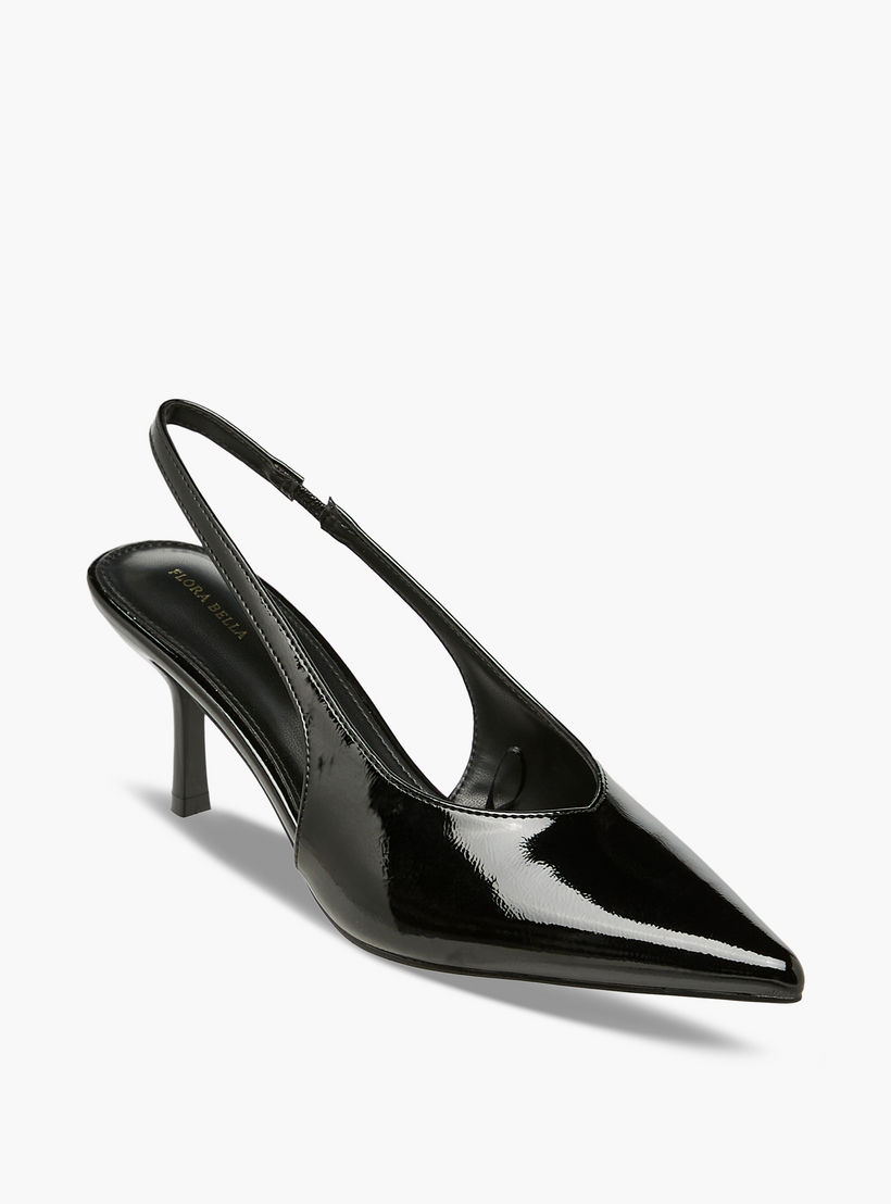 حذاء بارز الملمس بمقدمة مدببة وحزام خلفي من فلورا بيلا-women-shoes-heels-image-2