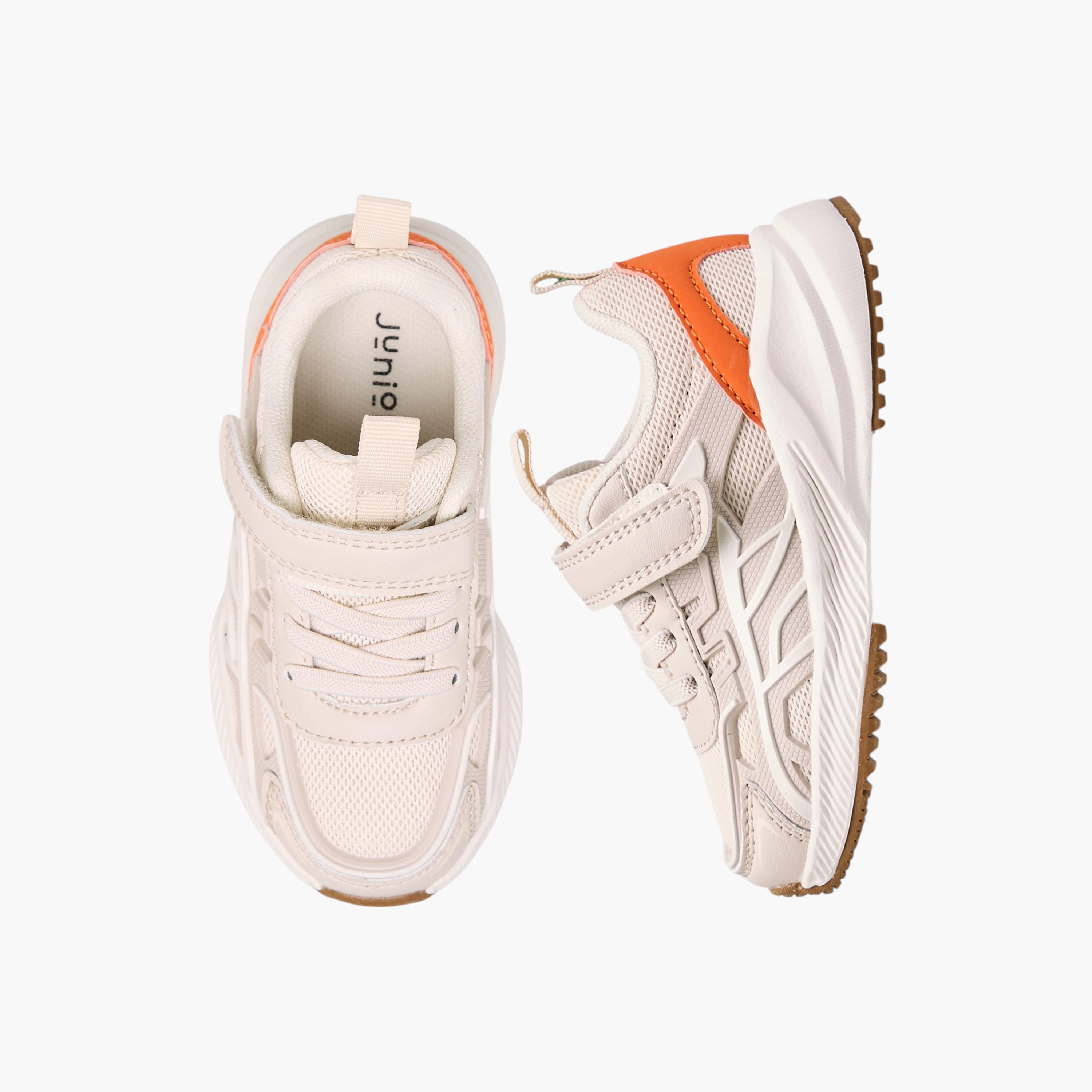 Juniors Panelled Sneakers with Hook and Loop Closure-boys-shoes-sneakers-image-1