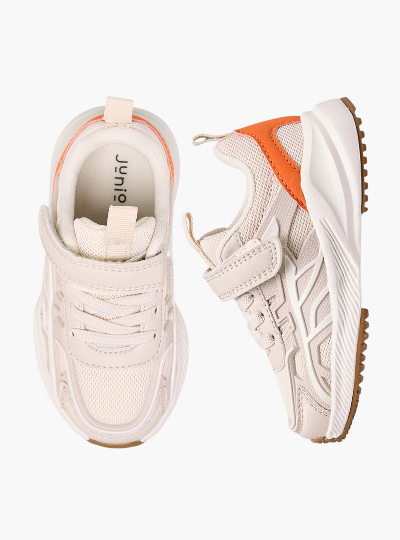 Juniors Panelled Sneakers with Hook and Loop Closure-boys-shoes-sneakers-image-1