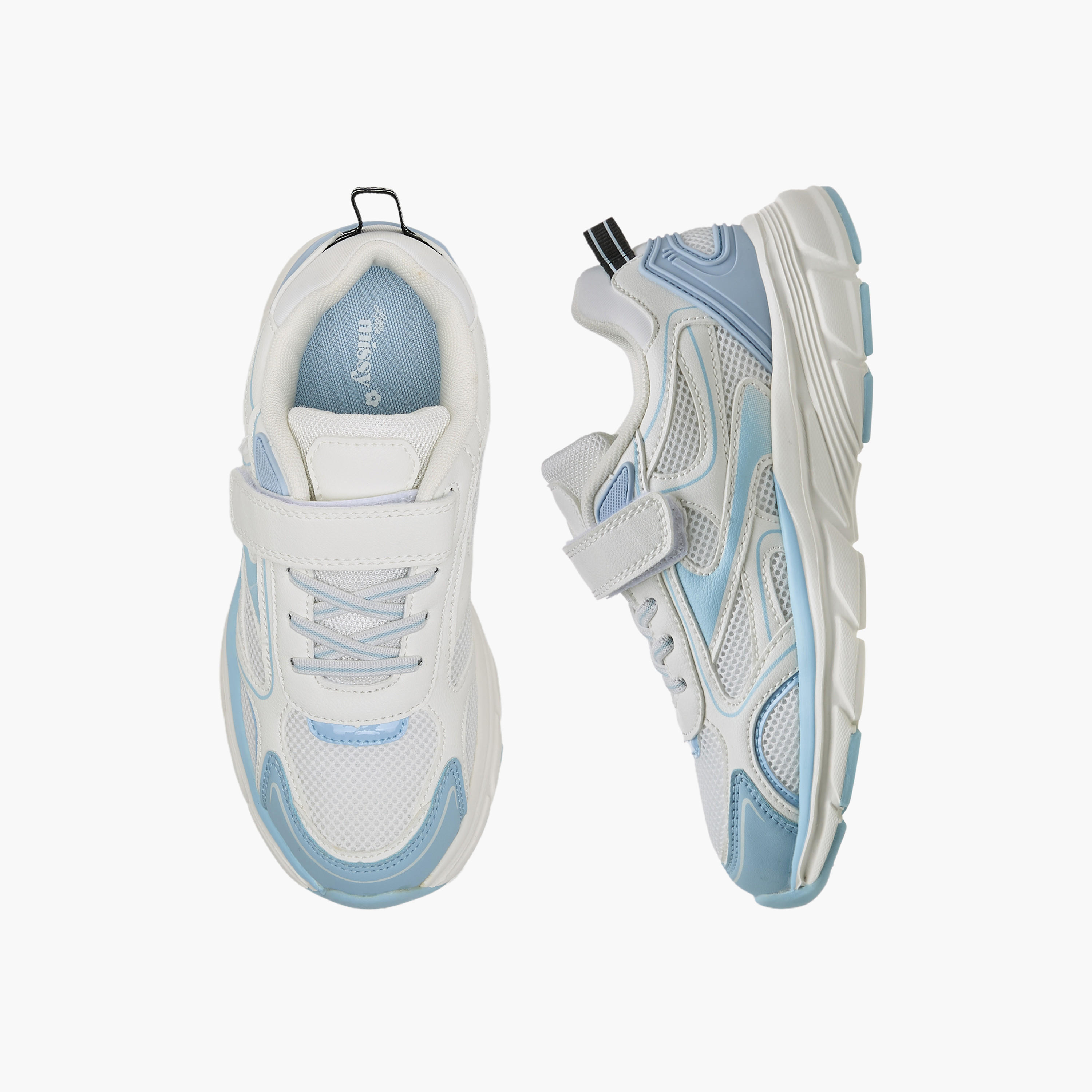 Little Missy Girls Panelled Hook & Loop Sneakers-girls-shoes-sneakers-image-1