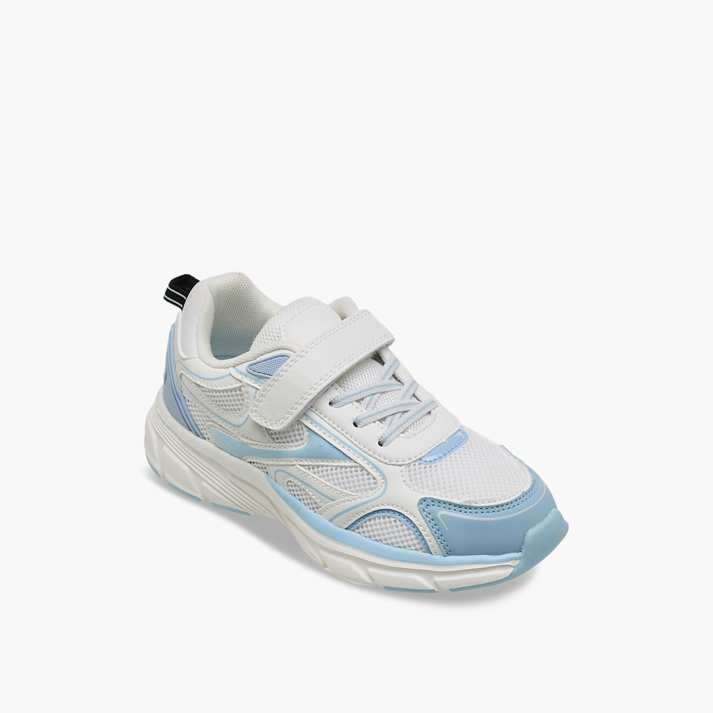 Little Missy Girls Panelled Hook & Loop Sneakers-girls-shoes-sneakers-image-2