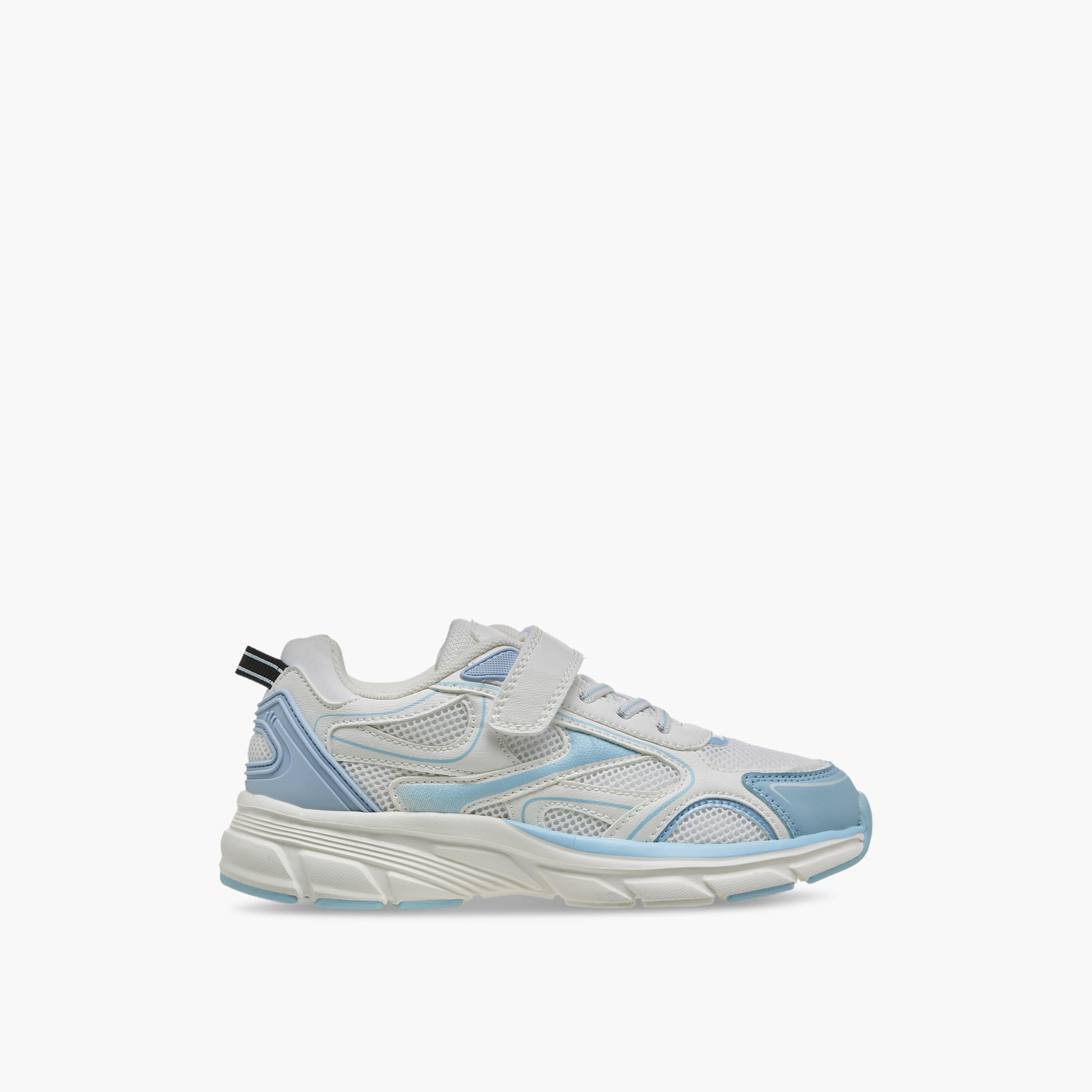 Little Missy Girls Panelled Hook & Loop Sneakers-girls-shoes-sneakers-image-3