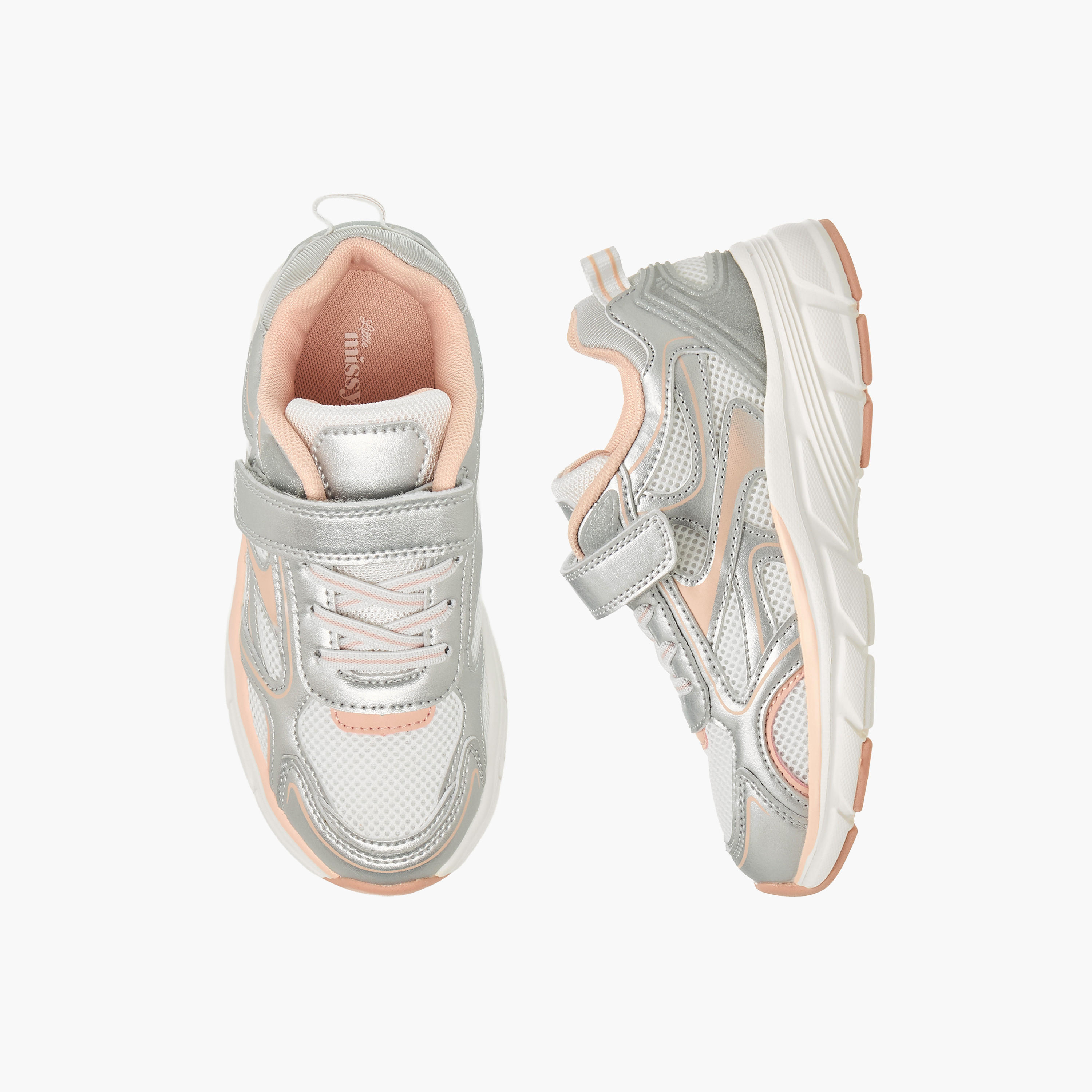 حذاء سنيكرز بشريط إغلاق لاصق للبنات من ليتل ميسي-girls-shoes-sneakers-image-1