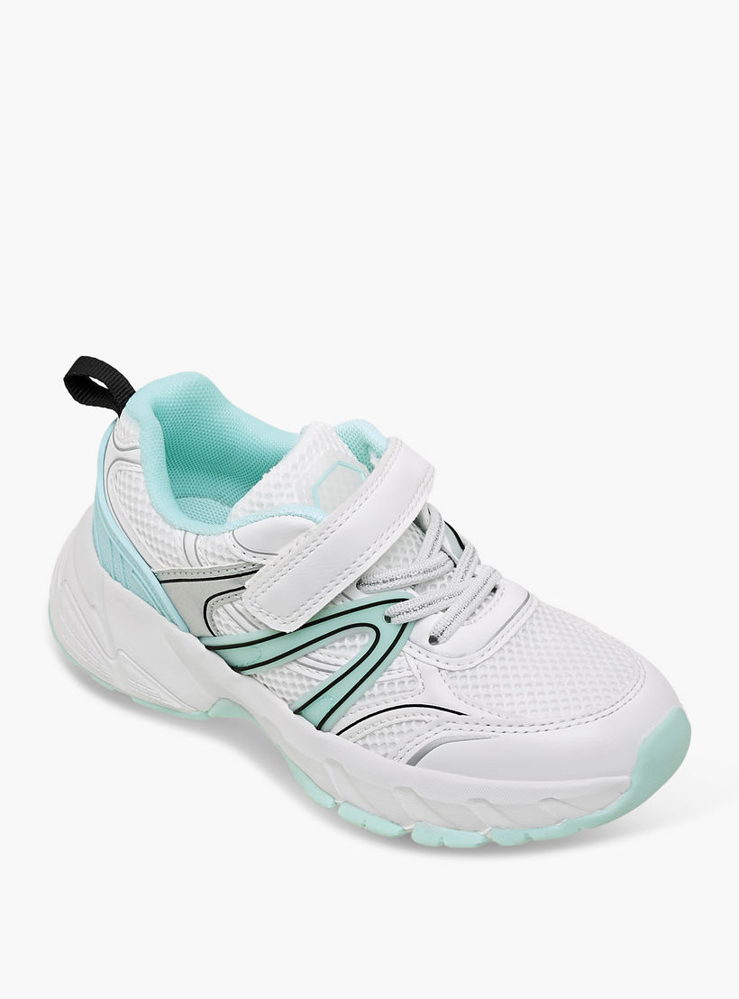 Little Missy Girls Mesh Panelled Hook & Loop Sneakers-girls-shoes-sneakers-image-2