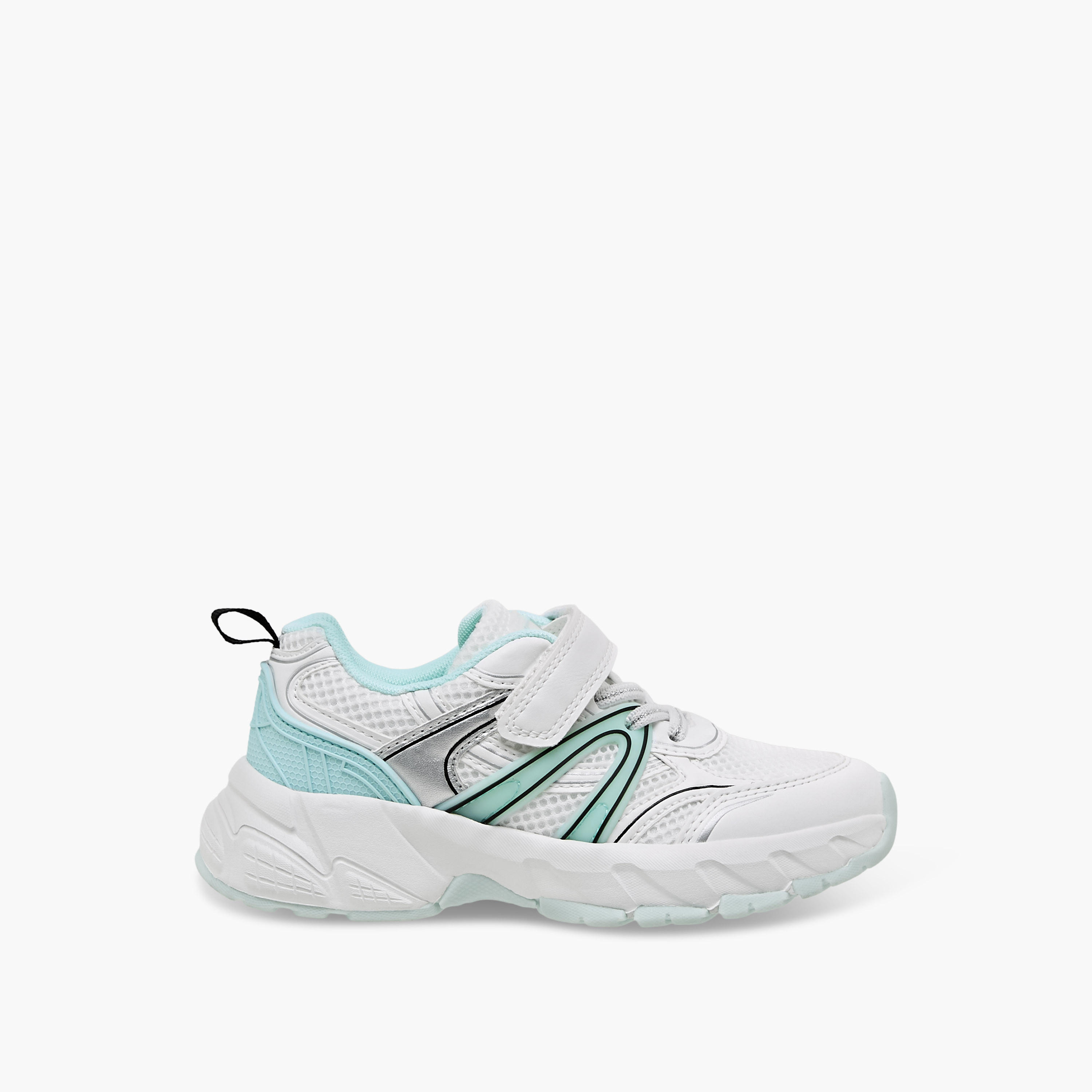 Little Missy Girls Mesh Panelled Hook & Loop Sneakers-girls-shoes-sneakers-image-3