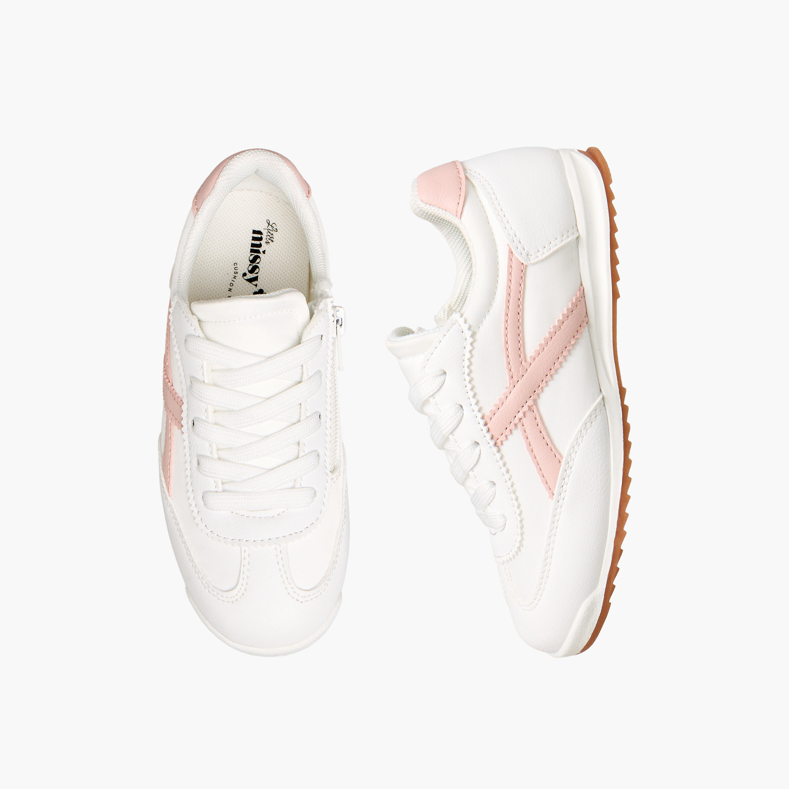 حذاء سنيكرز برباط إغلاق وقوالب ملونة للبنات من ليتل ميسي-girls-shoes-sneakers-image-1