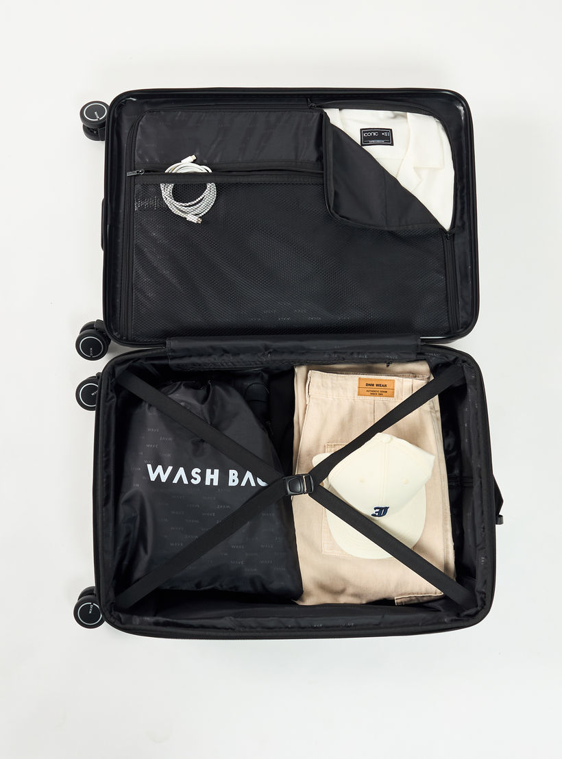 WAVE Textured Hardcase Luggage Trolley with Retractable Handle - 28 inches Check-In Bag-travel-luggagesandbags-luggage-image-8