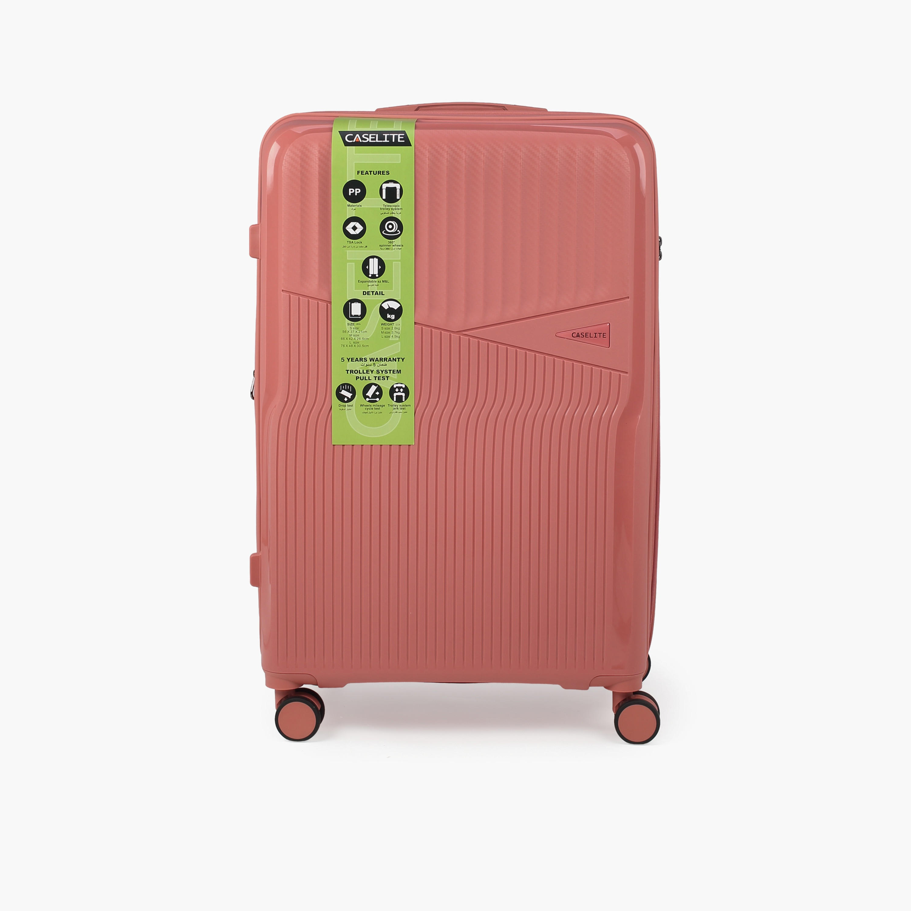 شنطة ترولي صلبة بملمس بارز ومقبض قابل للسحب من كيسلايت - 28 بوصة للسفر بالطائرة-travel-luggagesandbags-luggage-image-3