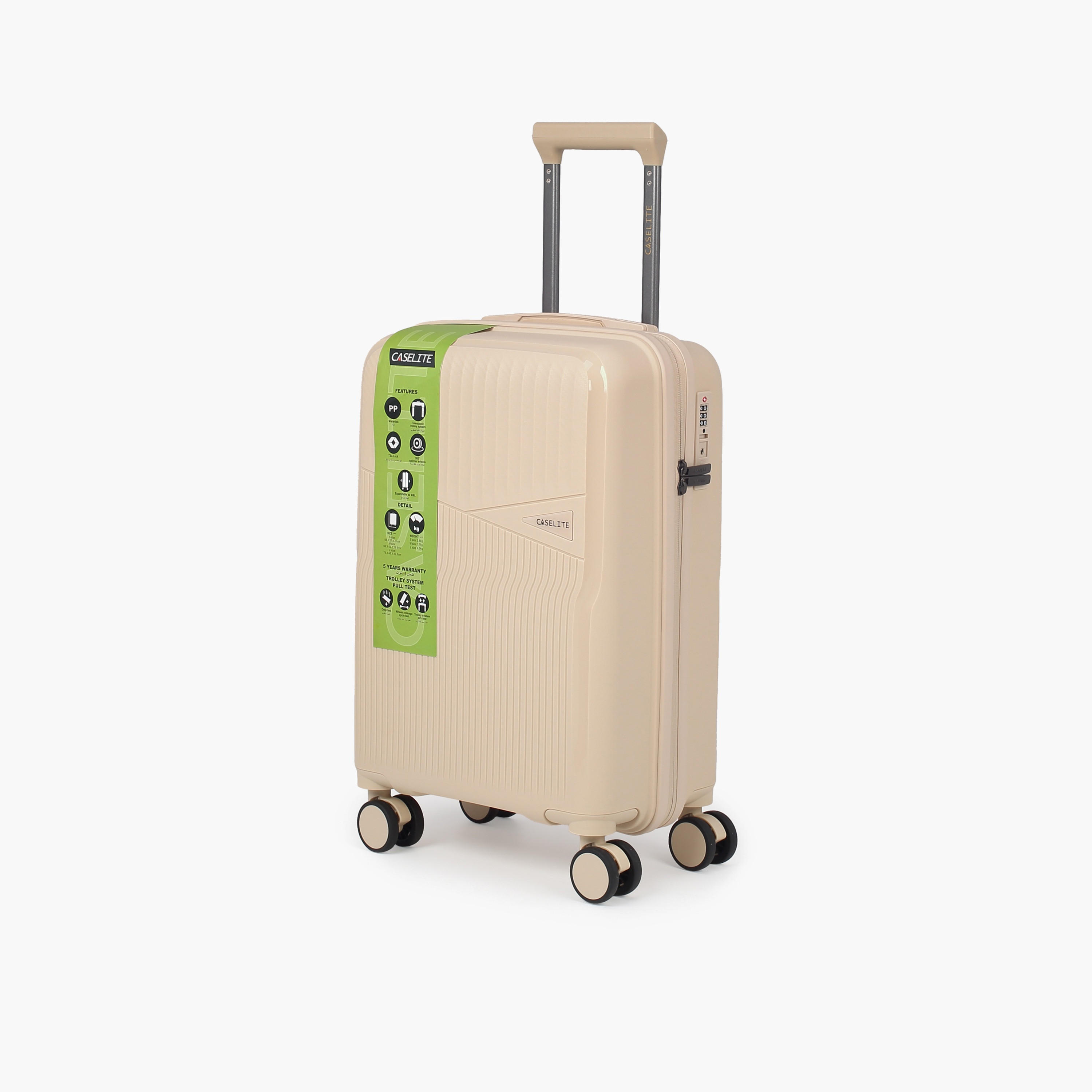 شنطة ترولي صلبة بارزة الملمس بمقبض قابل للسحب من كيسلايت - 20 بوصة للطائرة-travel-luggagesandbags-luggage-image-2