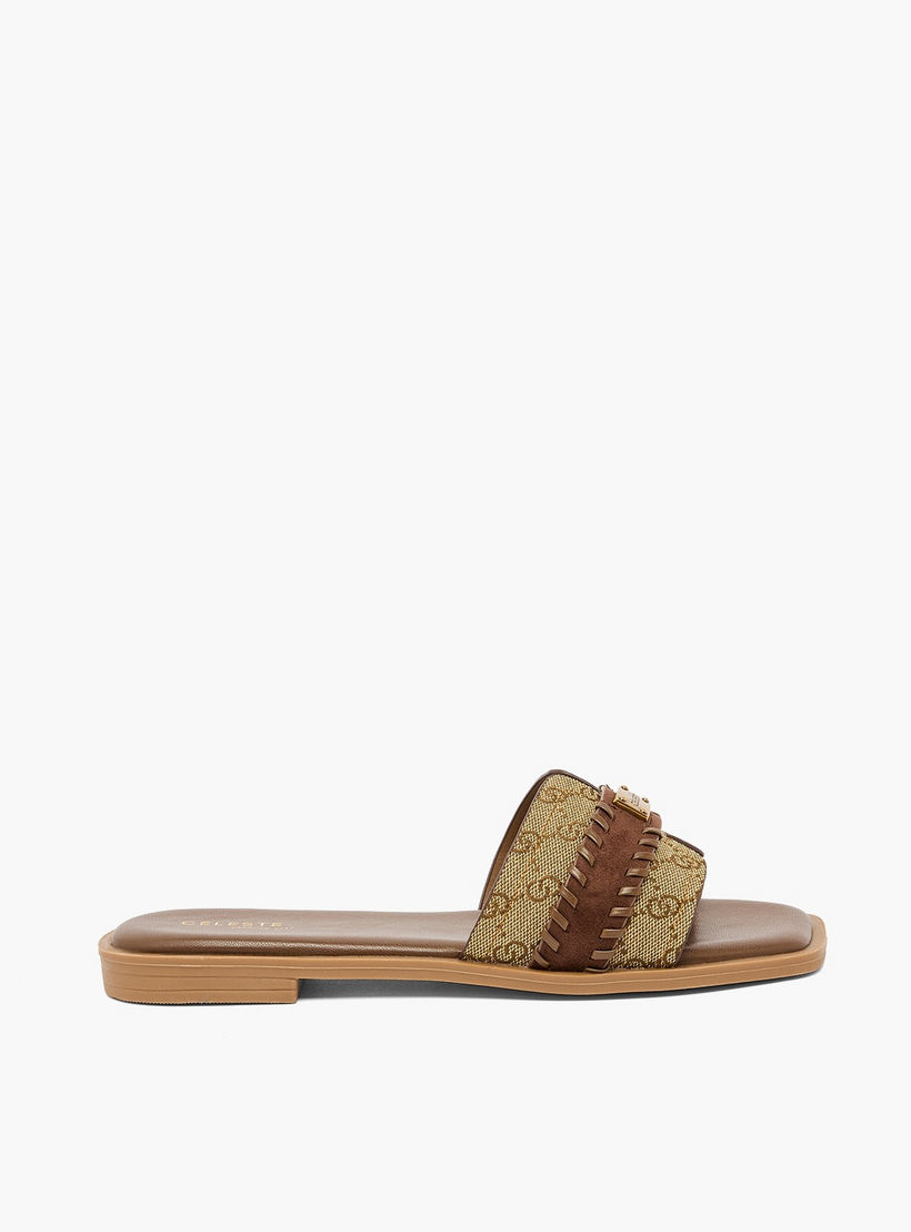 Celeste Women Monogram Print Sandals-women-shoes-flats-sandals-image-3