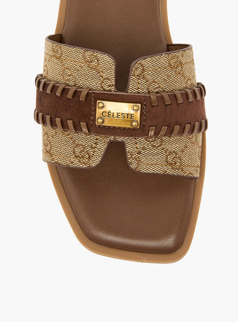 Celeste Women Monogram Print Sandals-women-shoes-flats-sandals-image-4