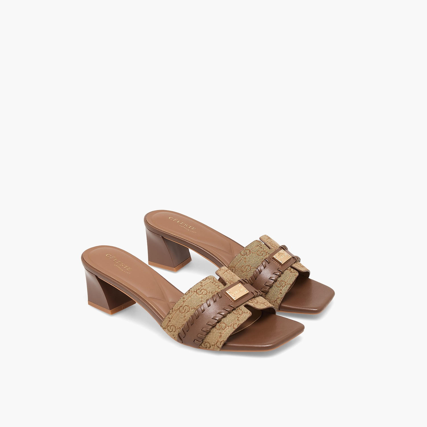 صندل بكعب سميك وطبعات مونوجرام للنساء من سيليست-women-shoes-sandals-heeled-image-1