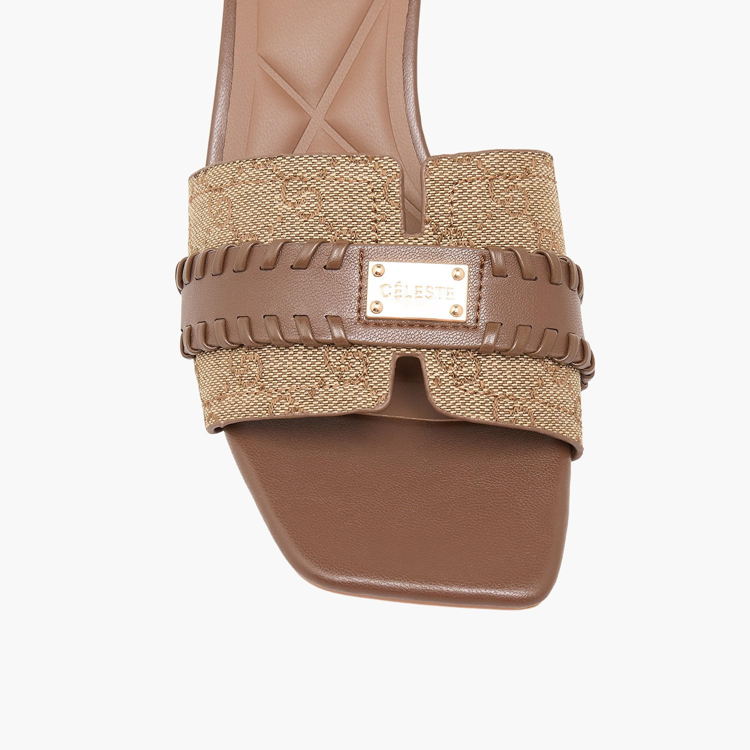 صندل بكعب سميك وطبعات مونوجرام للنساء من سيليست-women-shoes-sandals-heeled-image-4