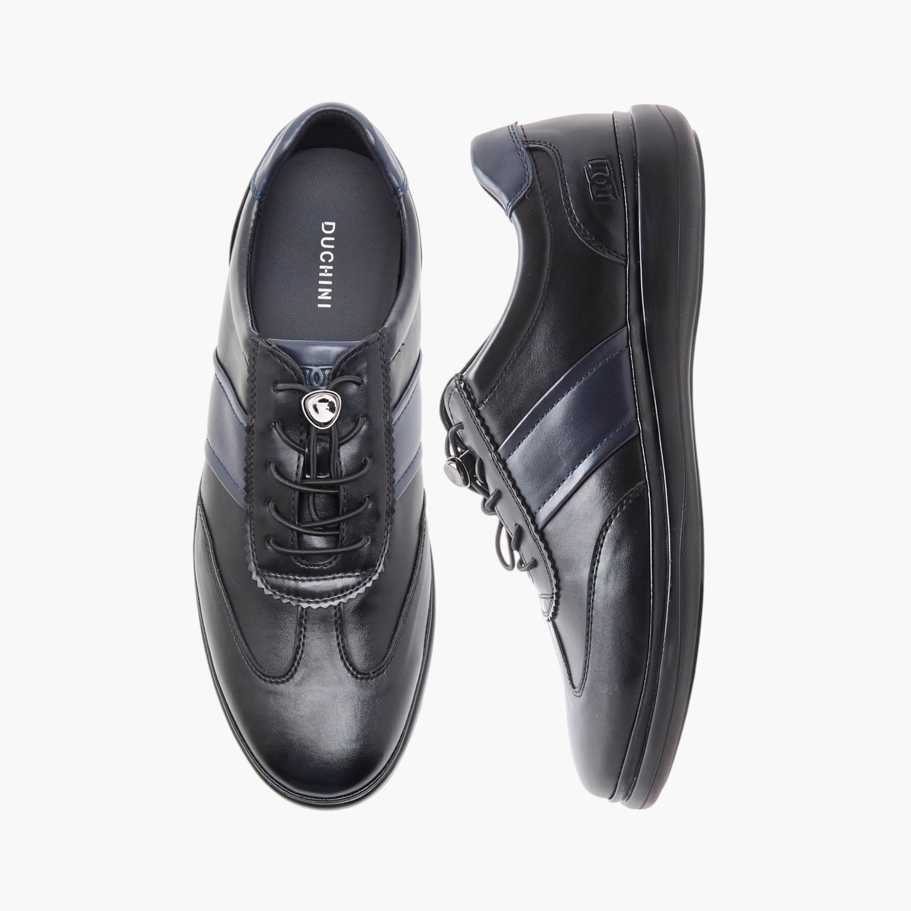 Duchini Men's Panelled Sneakers with No-Tie Laces-men-shoes-sneakers-image-1