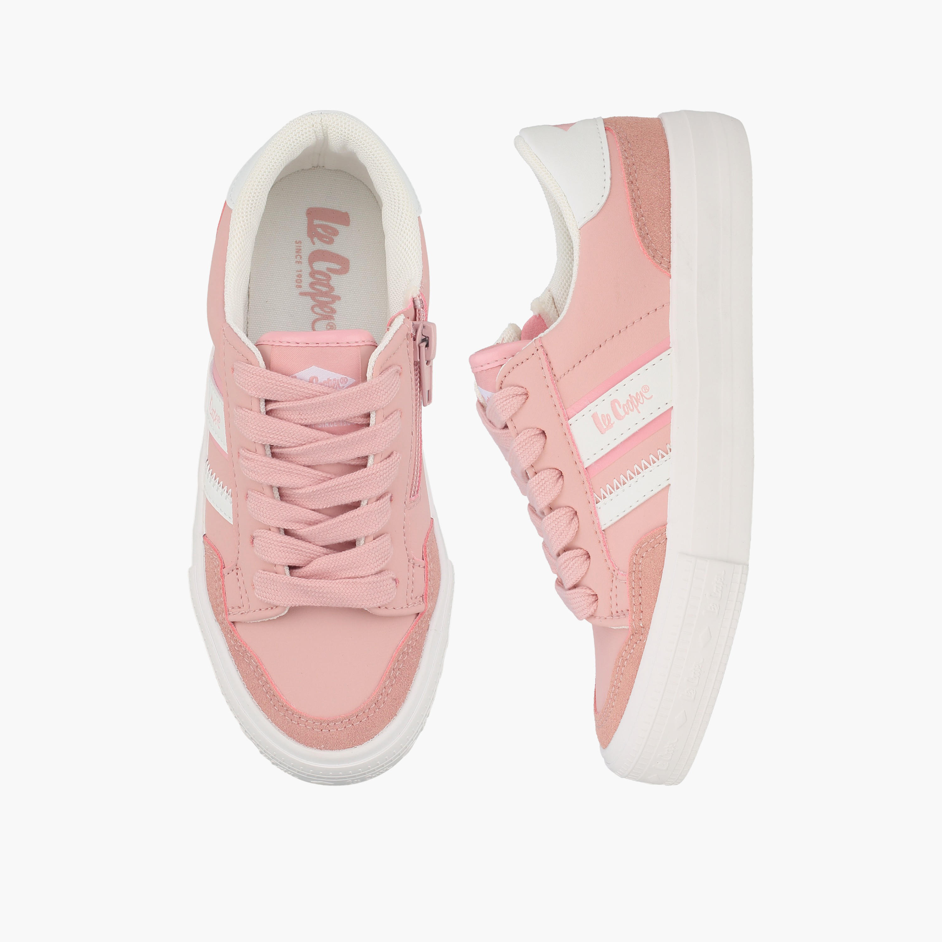 Lee Cooper Girls Logo Print Lace-Up Ankle Sneakers-girls-shoes-sneakers-image-1