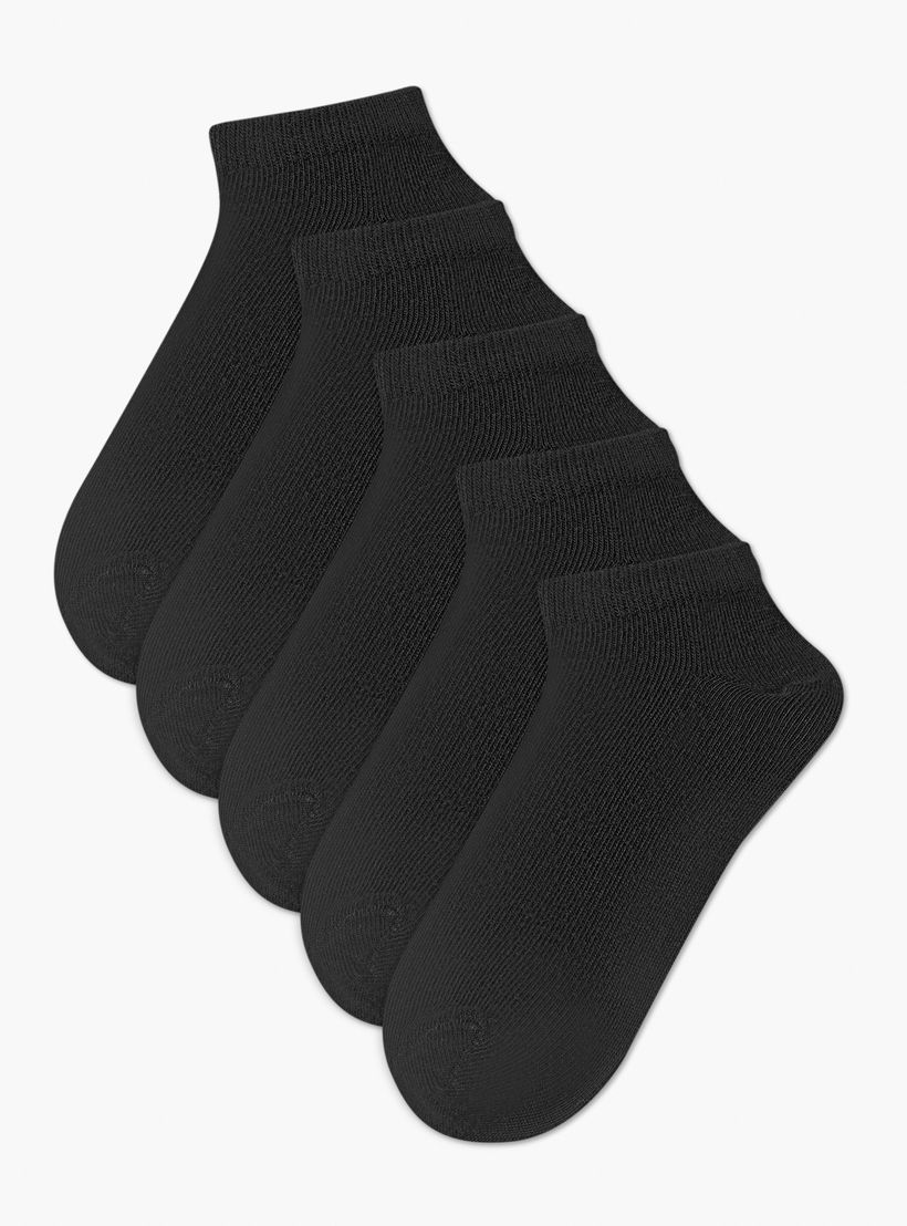 Textured Ankle Length Socks - Set of 5-girls-accessories-socks-image-1