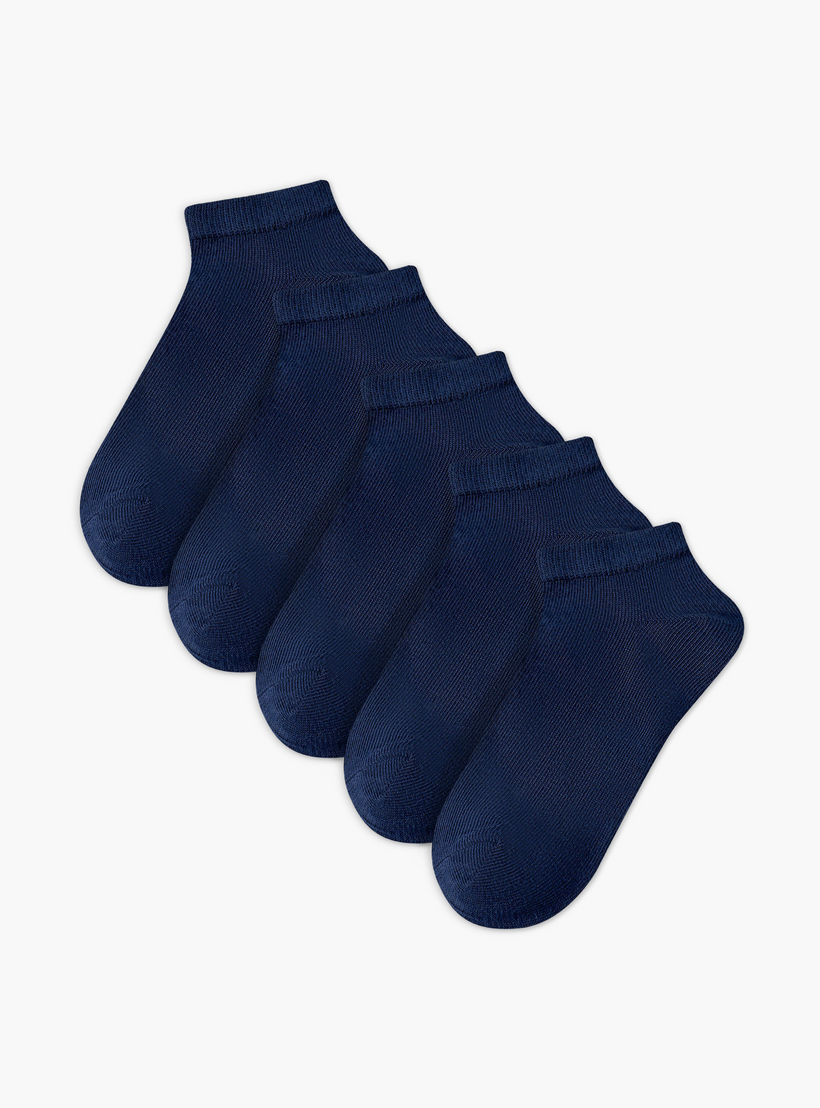 Textured Ankle Length Socks - Set of 5-girls-accessories-socks-image-1