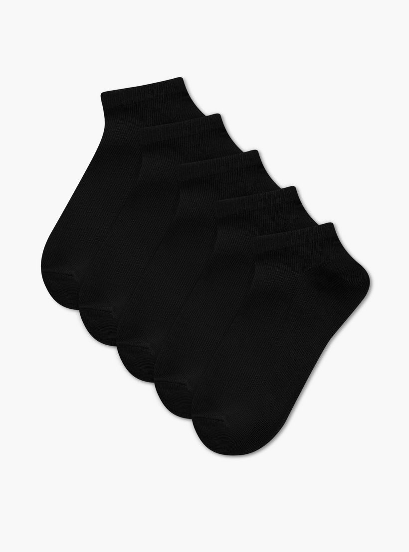 Textured Ankle Length Socks - Set of 5-girls-accessories-socks-image-1