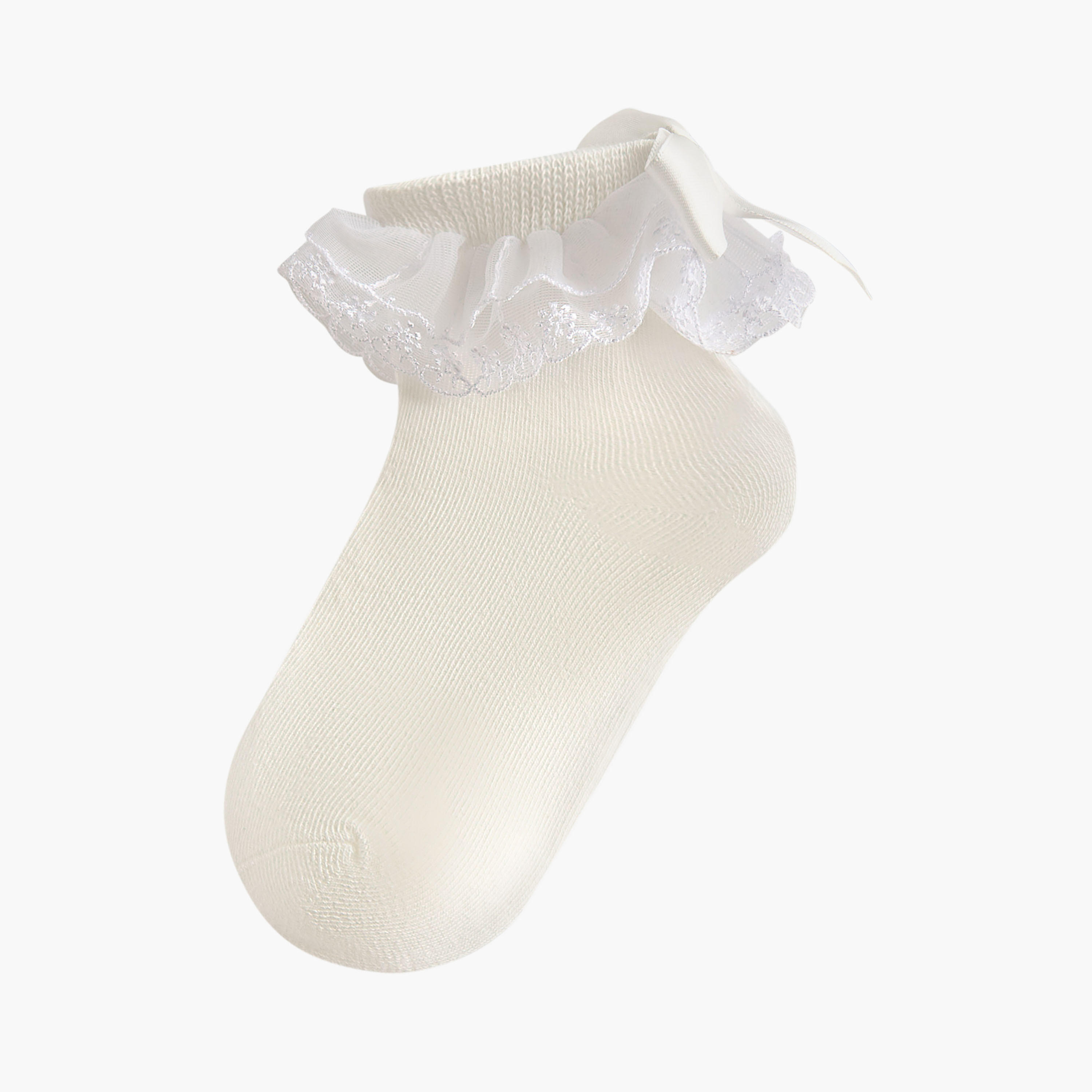 Pack of 3 Celeste Girls Socks with Embroidered Frill Detail-girls-accessories-socks-image-2