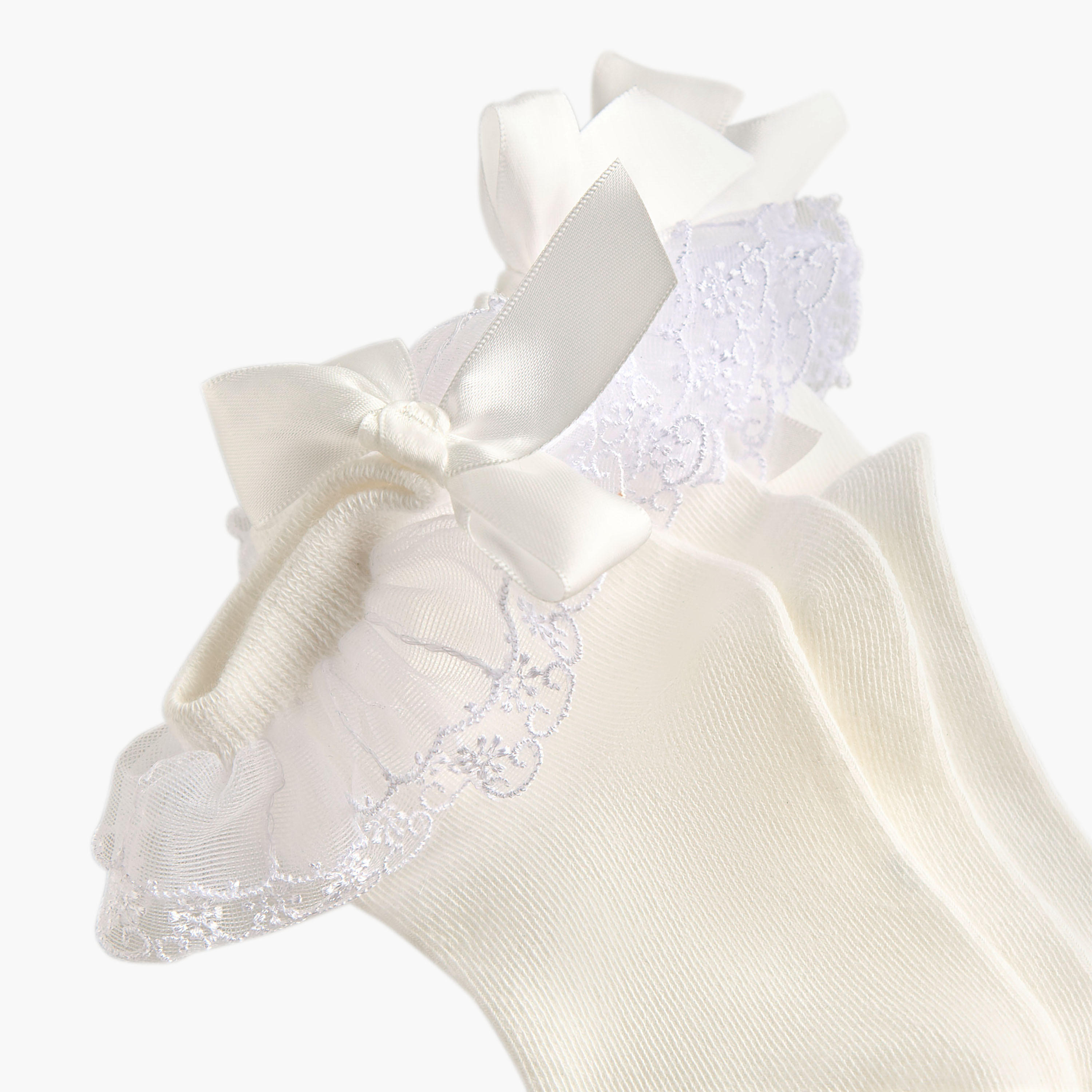 Pack of 3 Celeste Girls Socks with Embroidered Frill Detail-girls-accessories-socks-image-4
