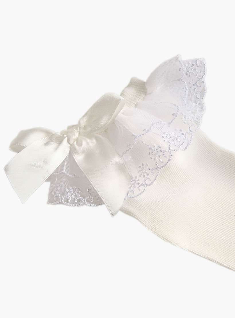 Pack of 3 Celeste Girls Socks with Embroidered Frill Detail-girls-accessories-socks-image-5