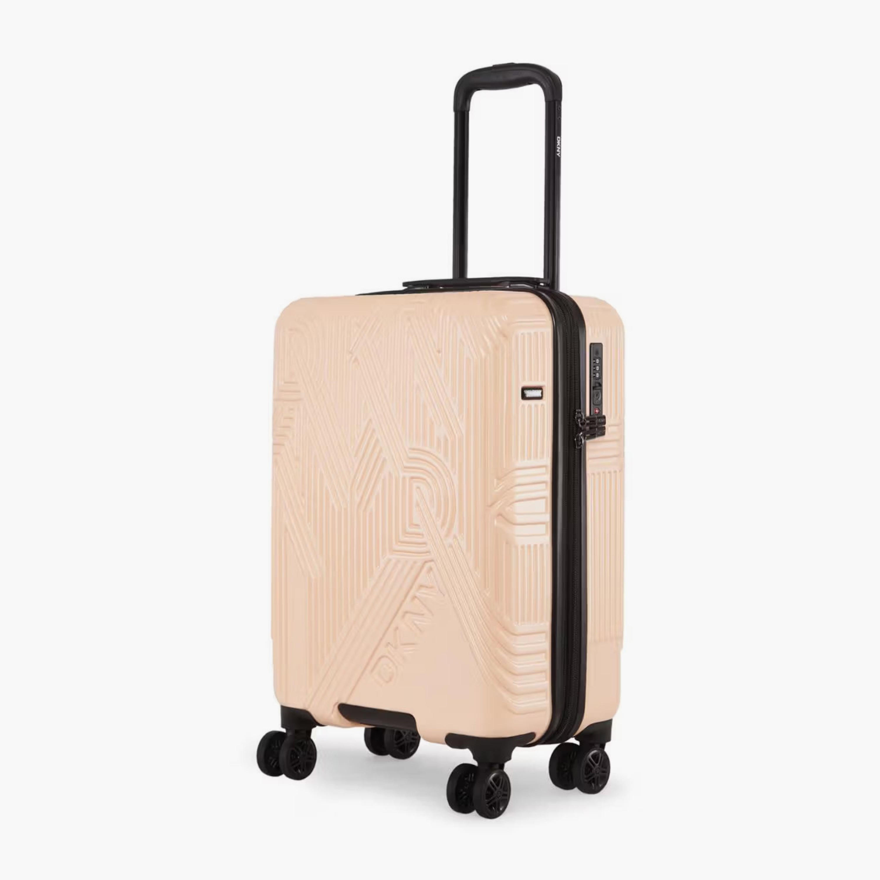 DKNY Textured Hardcase Luggage Trolley with Retractable Handle - 20 inches Cabin Bag-travel-luggagesandbags-luggage-image-1