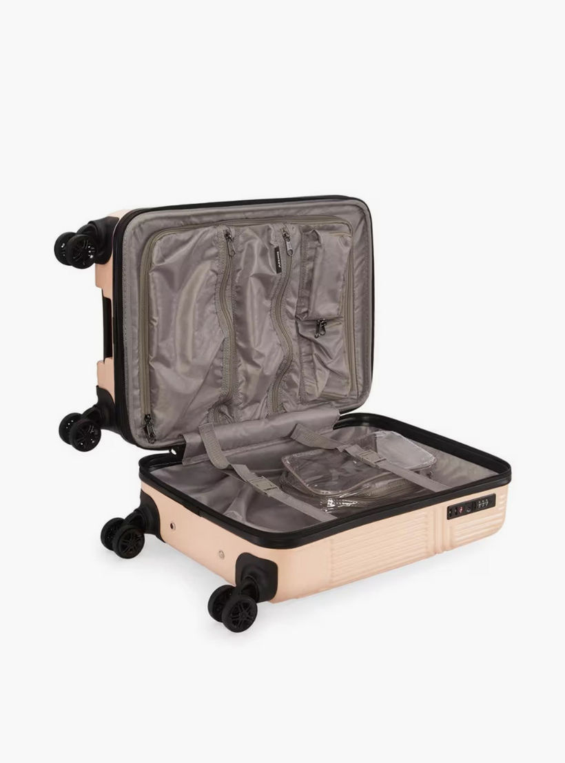 DKNY Textured Hardcase Luggage Trolley with Retractable Handle - 20 inches Cabin Bag-travel-luggagesandbags-luggage-image-4