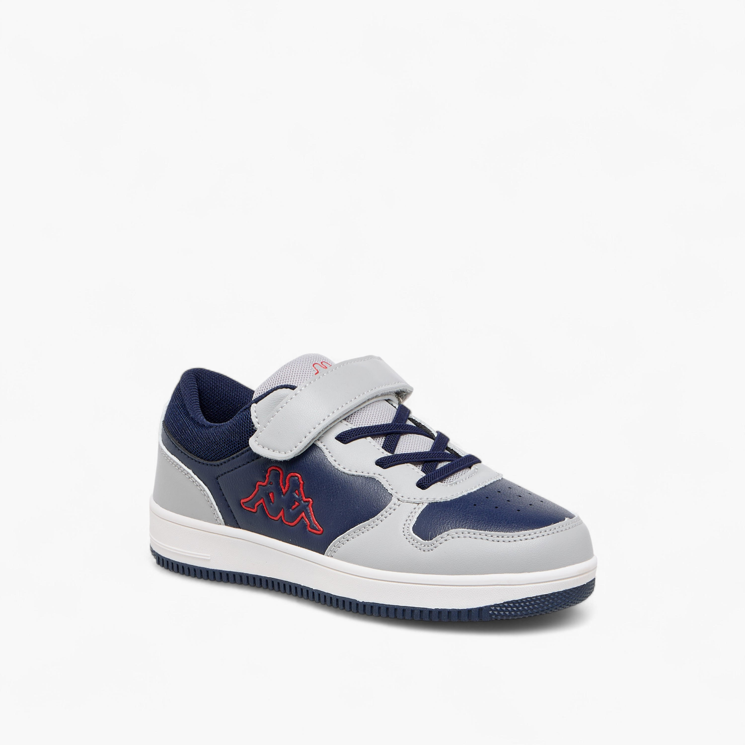 Kappa Kids' Colourblock Low Ankle Sneakers with Hook and Loop Closure-boys-shoes-schoolshoes-image-2