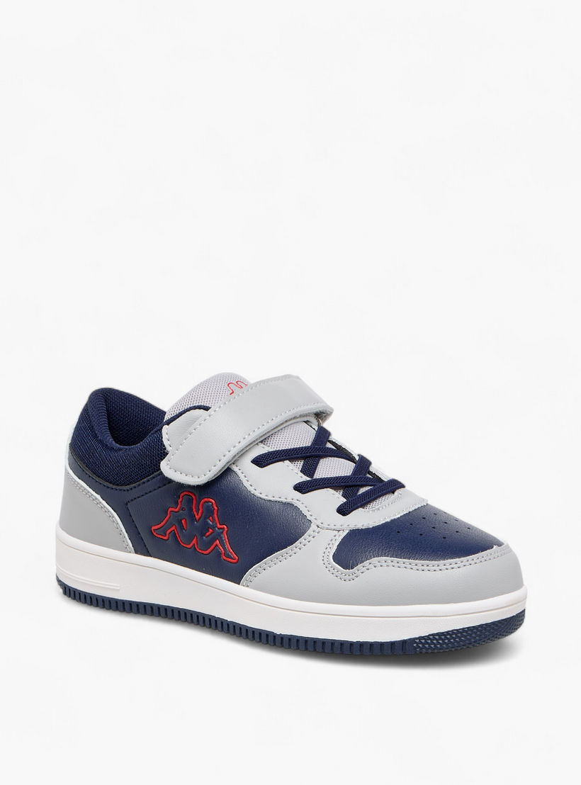 Kappa Kids' Colourblock Low Ankle Sneakers with Hook and Loop Closure-boys-shoes-schoolshoes-image-2
